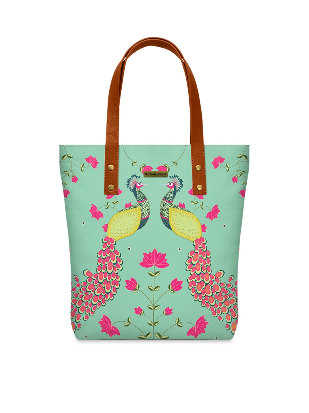 

DailyObjects Sea Green Peacocks Printed Tote Bag