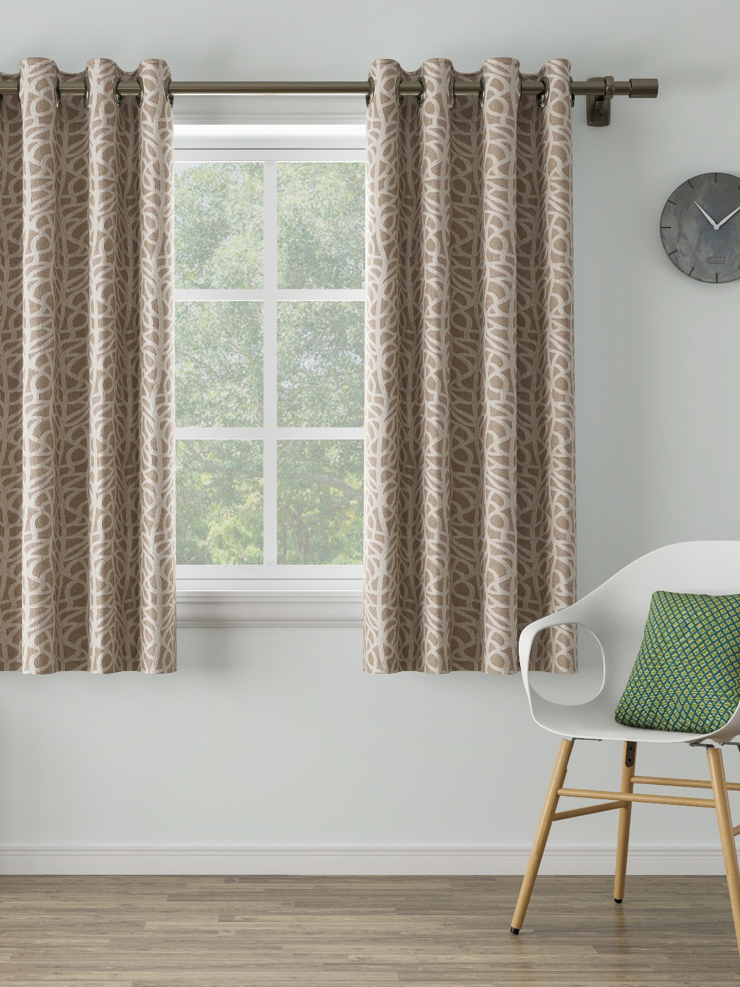 

DDecor Brown & Beige Single Window Curtain