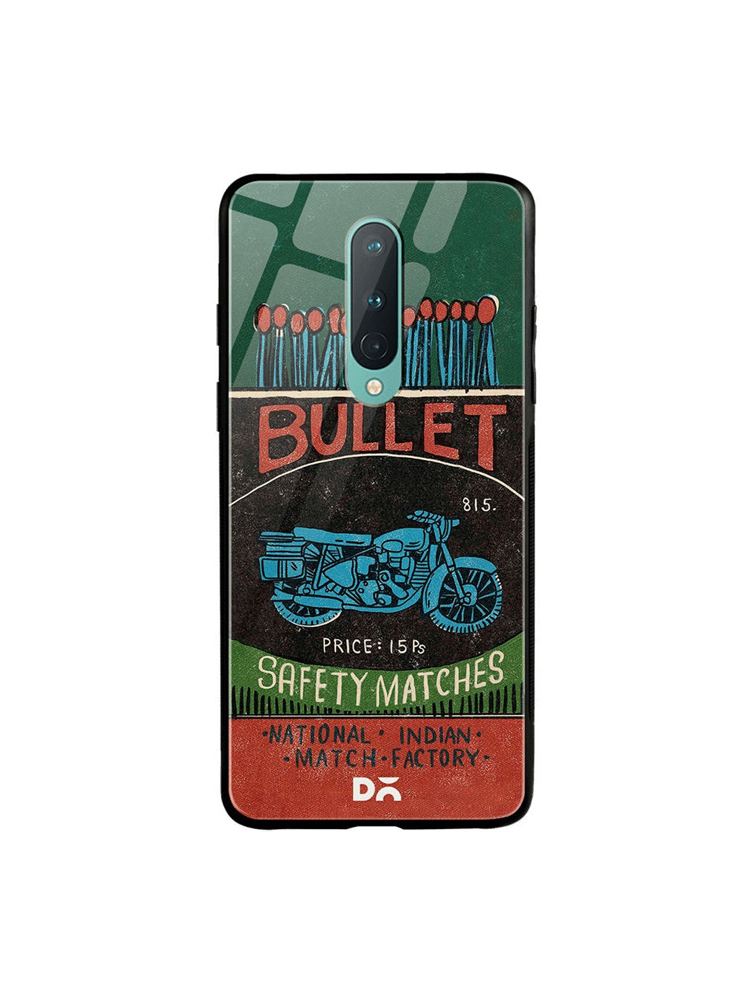 

DailyObjects Green & Black Bullet Matchbox OnePlus 8 Glass Case