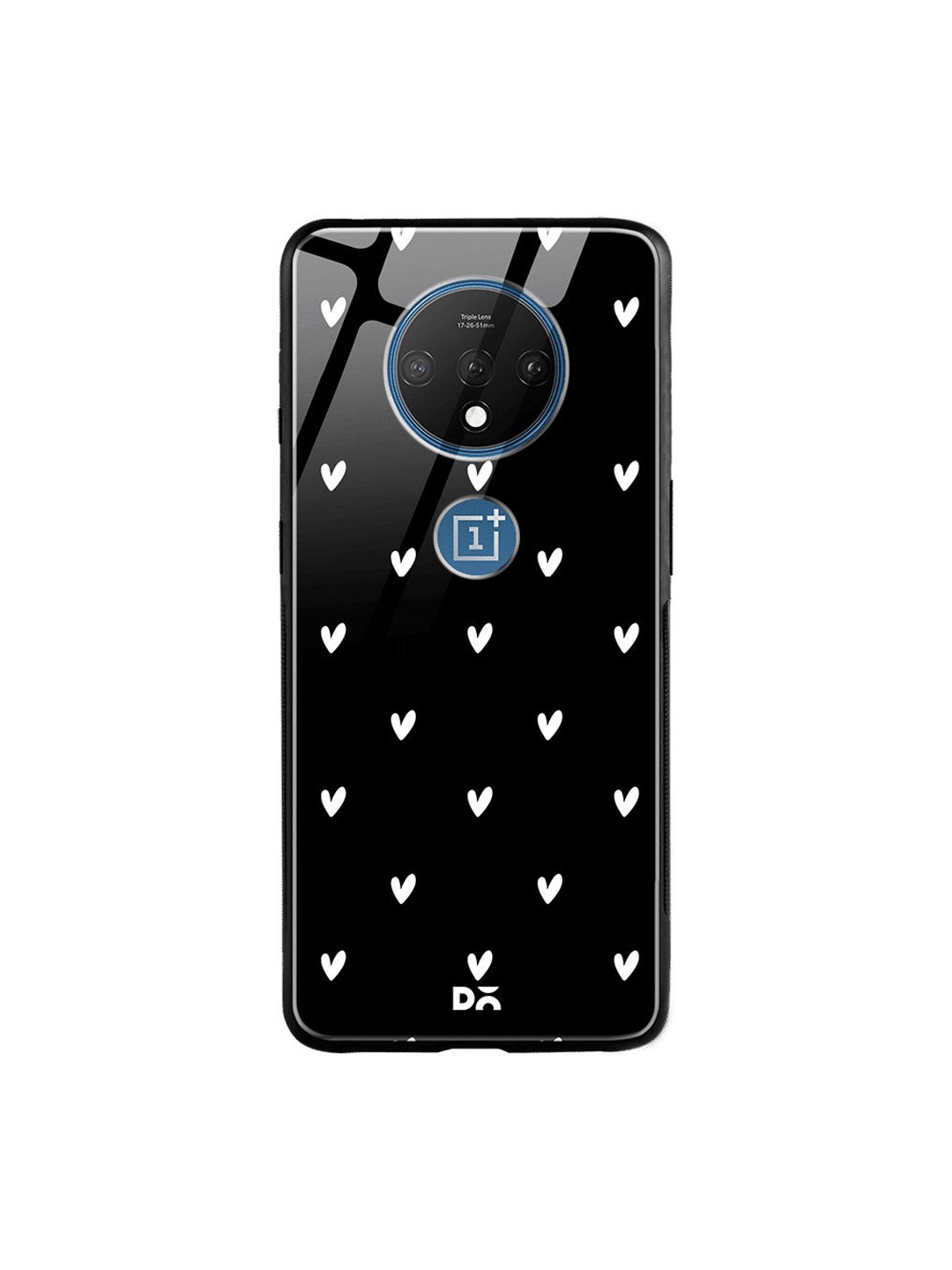 

DailyObjects Black & White Bundle Heart Achromatic OnePlus 7T Glass Case