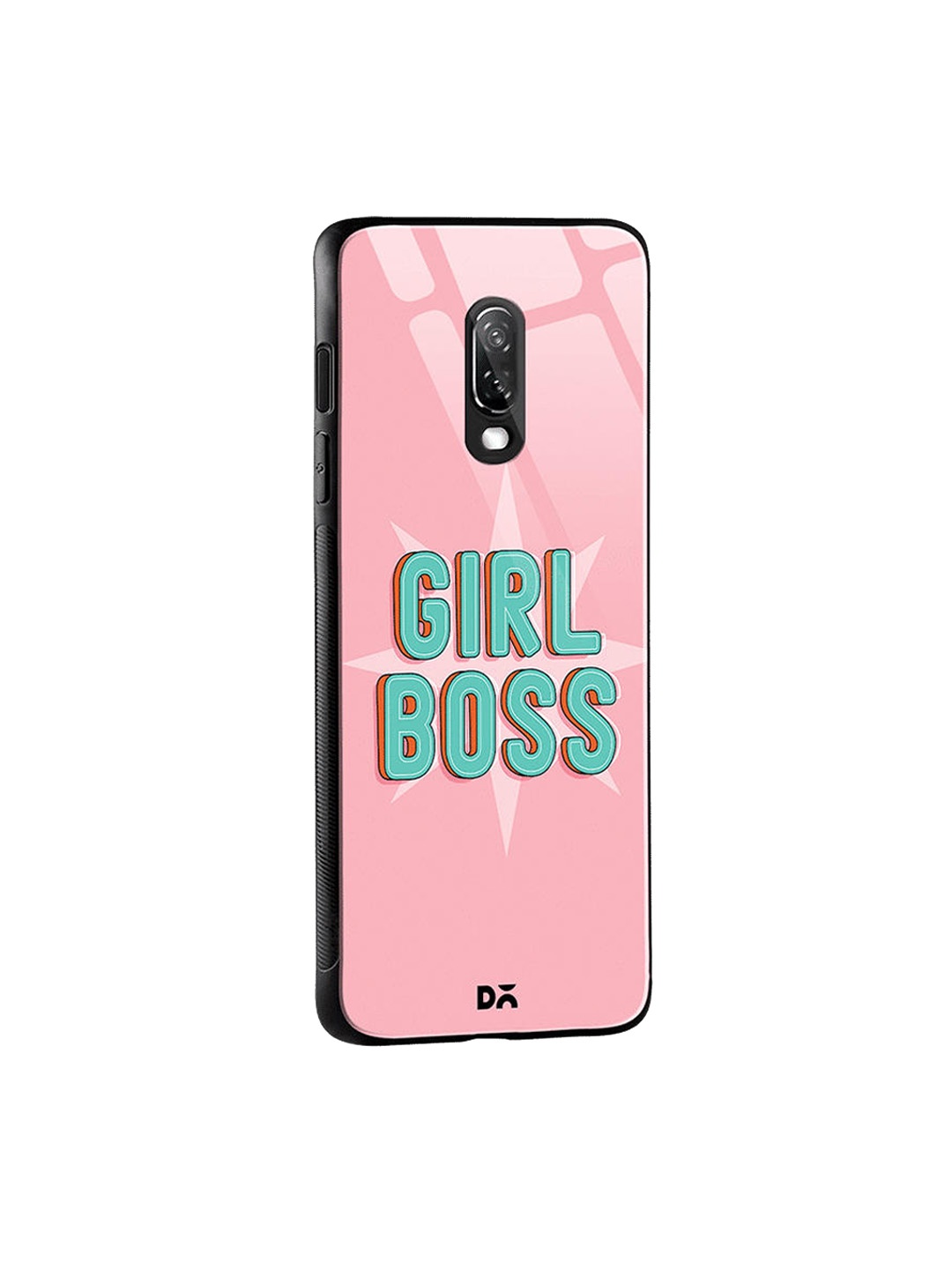 

DailyObjects Pink & Green Girl Boss Star OnePlus 6T Glass Mobile Case