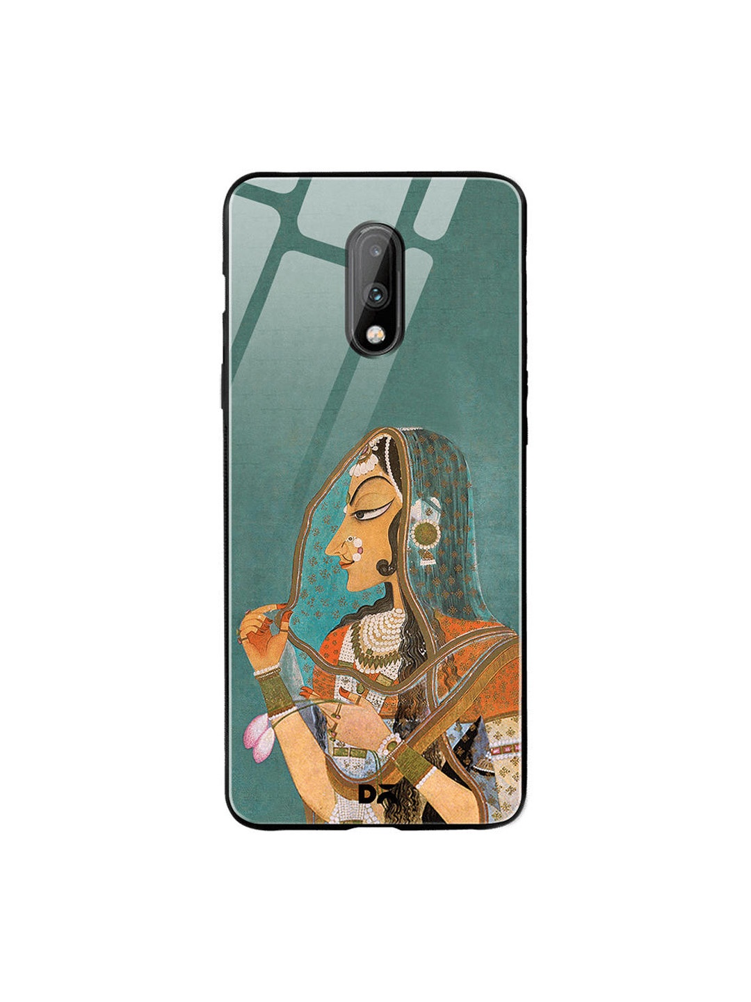 

DailyObjects Green & Brown Vieled Woman OnePlus 7 Glass Case