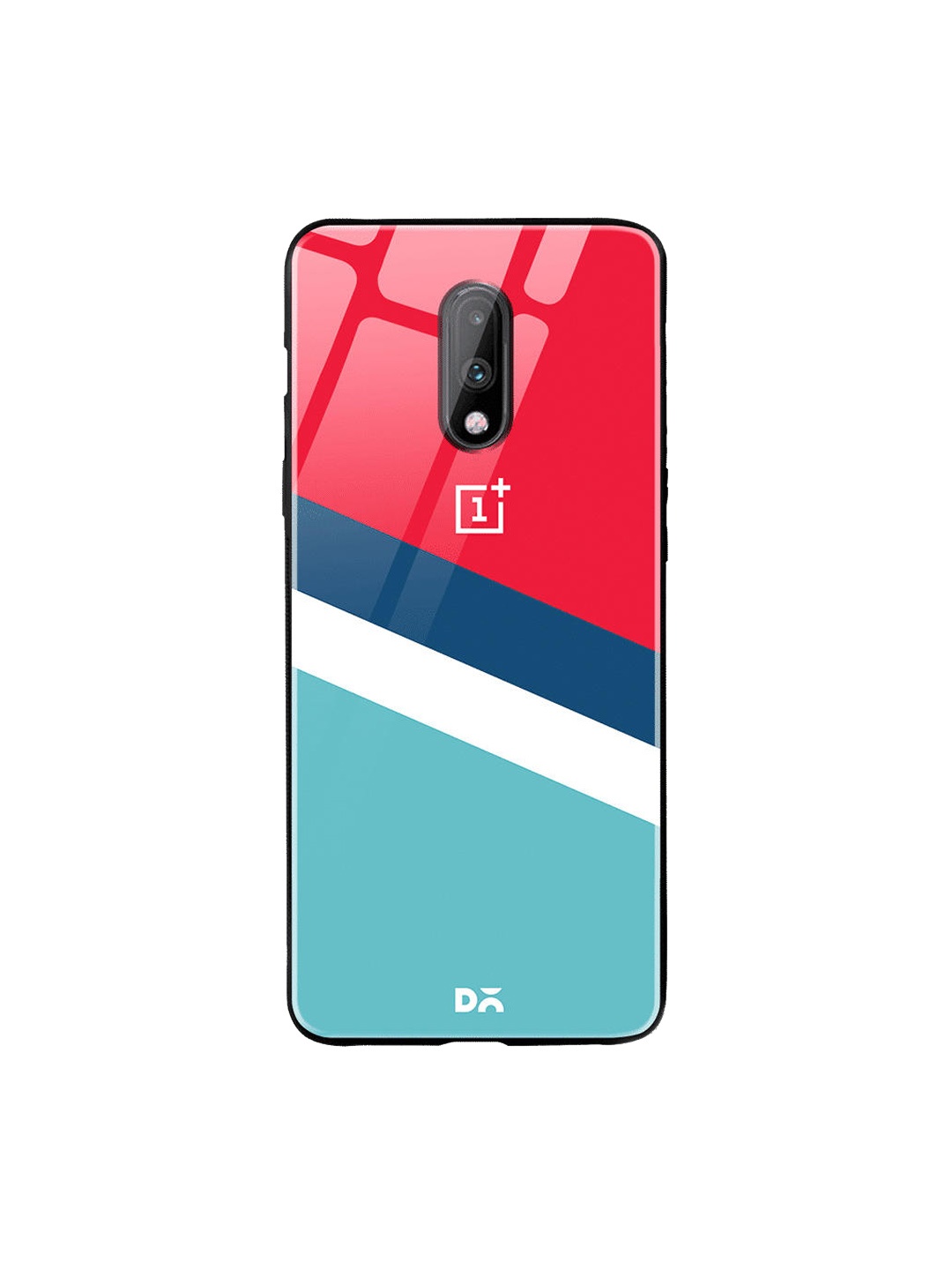 

DailyObjects Red & Blue Winter Angles OnePlus 7 Glass Case
