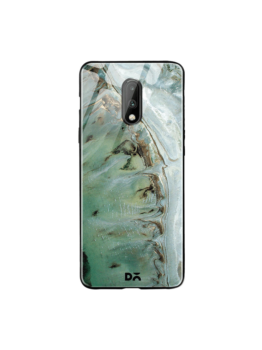 

DailyObjects Sea Green & Brown Beach Marble OnePlus 7 Glass Case