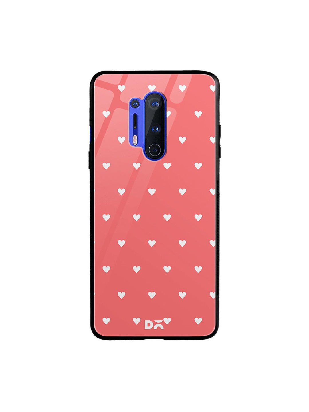 

DailyObjects Coral & White Blush Hearts OnePlus 8 Pro Glass Mobile Case