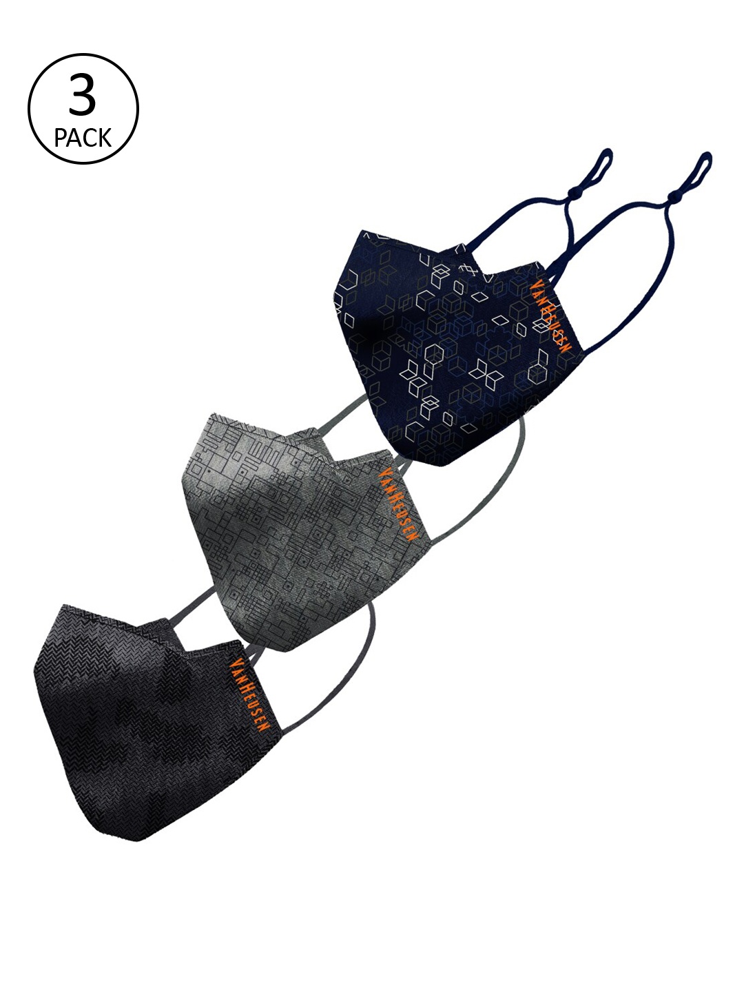 

Van Heusen Men Multicolour Printed Antibacterial 3 Ply Protective Cloth Mask, Multi