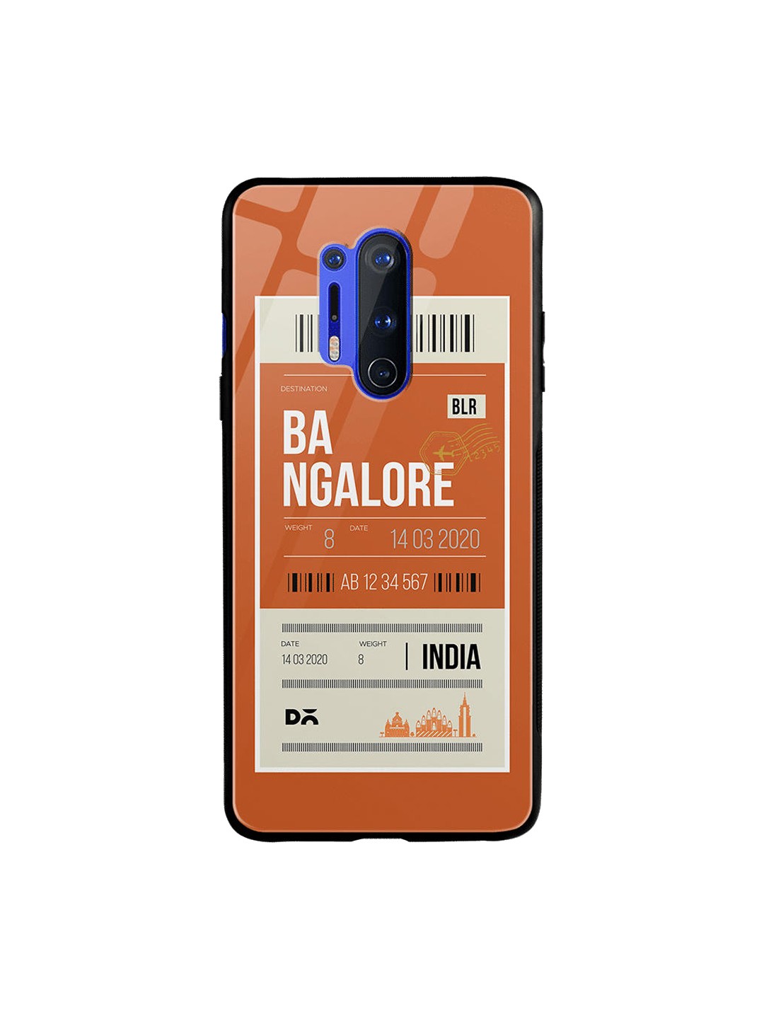 

DailyObjects Orange & White Bangalore City Tag OnePlus 8 Pro Glass Case