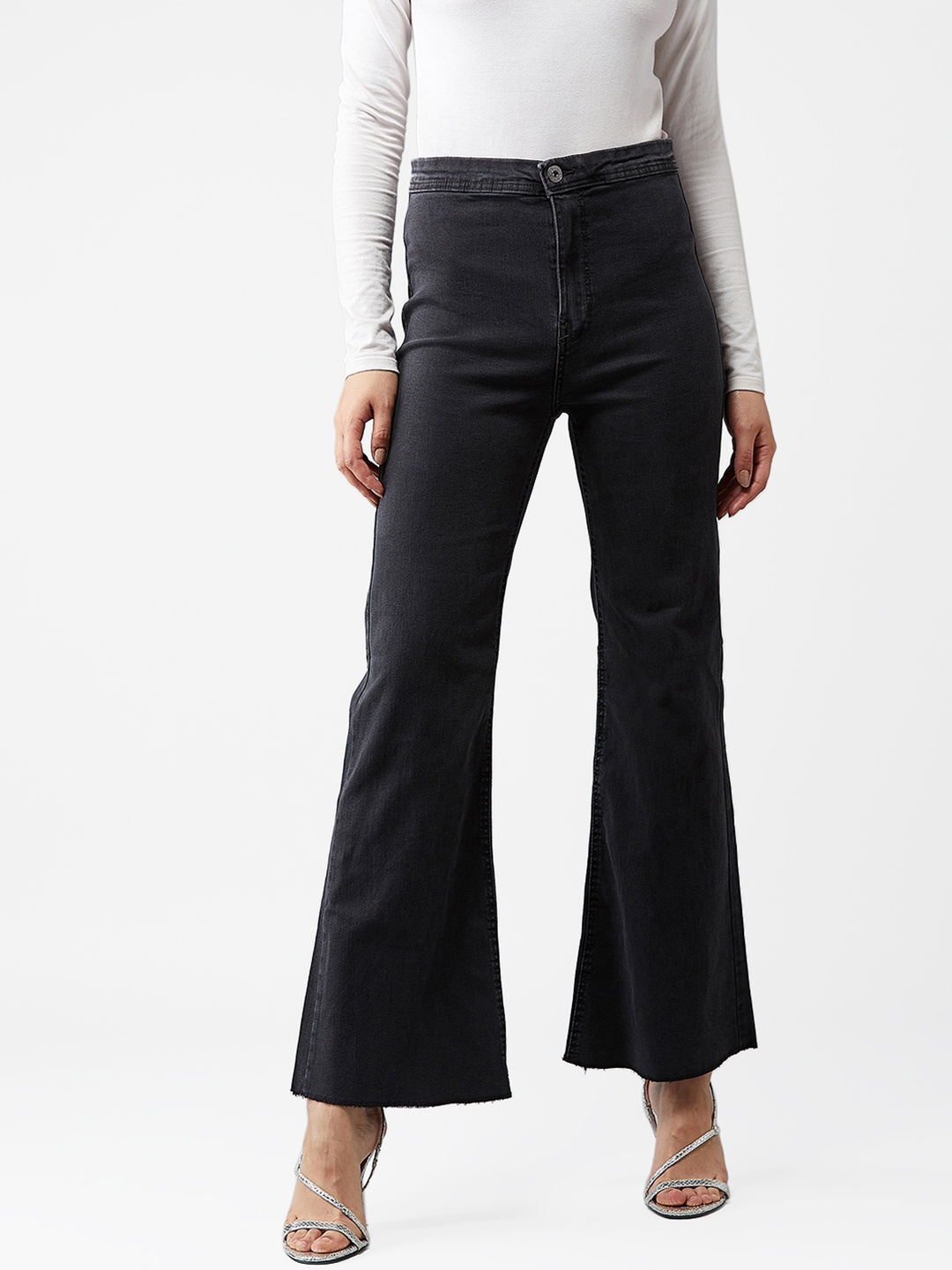 

Kotty Women Black Bootcut High-Rise Clean Look Jeans