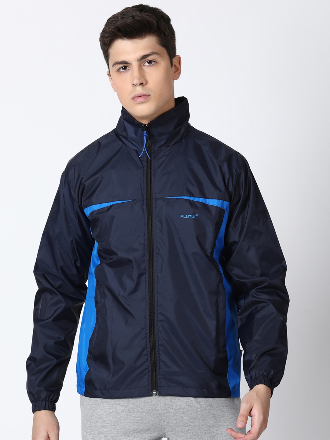 

Plutus Men Navy Blue Solid Water Resistant Padded Jacket