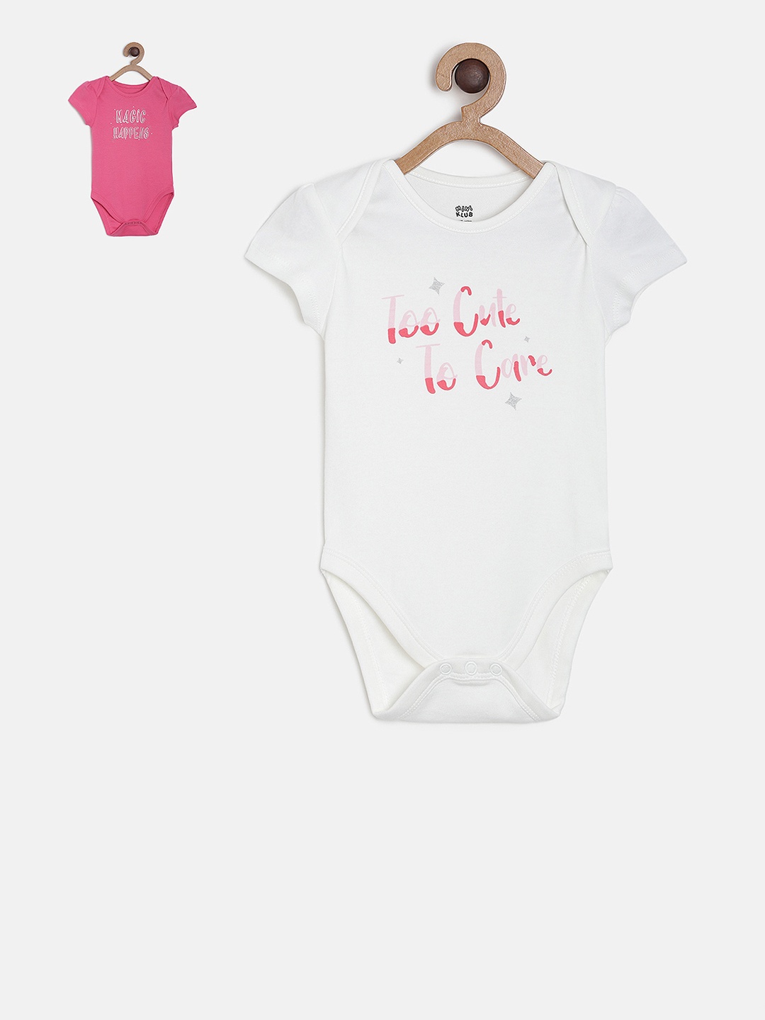 MINI KLUB Newborn Girls Pack Of 2 Printed Bodysuits, Pink