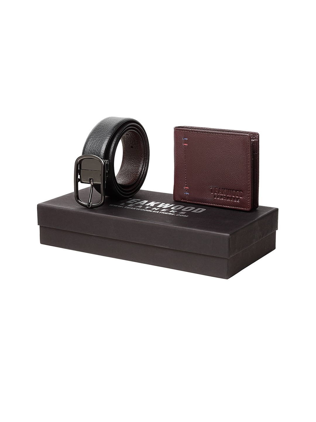 

Teakwood Leathers Men Black & Brown Genuine Leather Accessory Gift Set