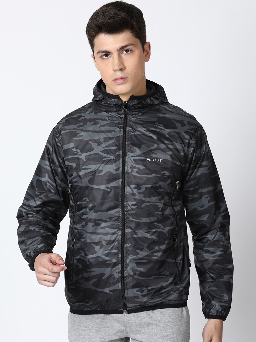 

Plutus Men Grey Solid Water Resistant Biker Jacket