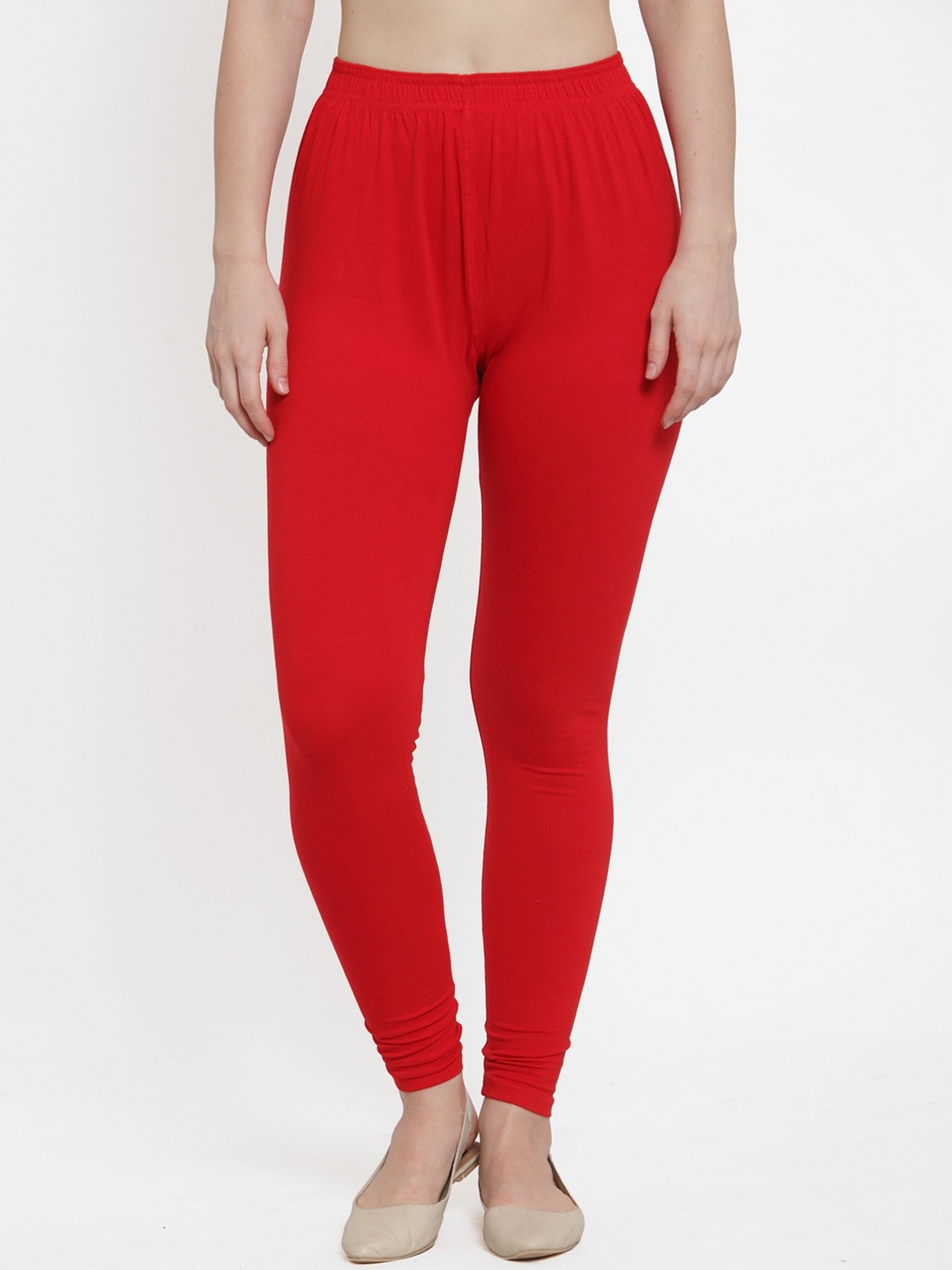 

TAG 7 Women Red Solid Ankle-Length Legging
