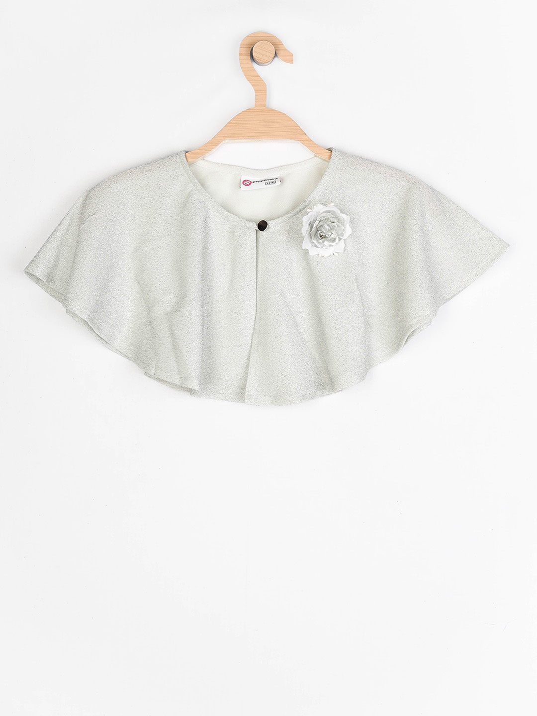 

Peppermint Girls Silver Solid Shrug