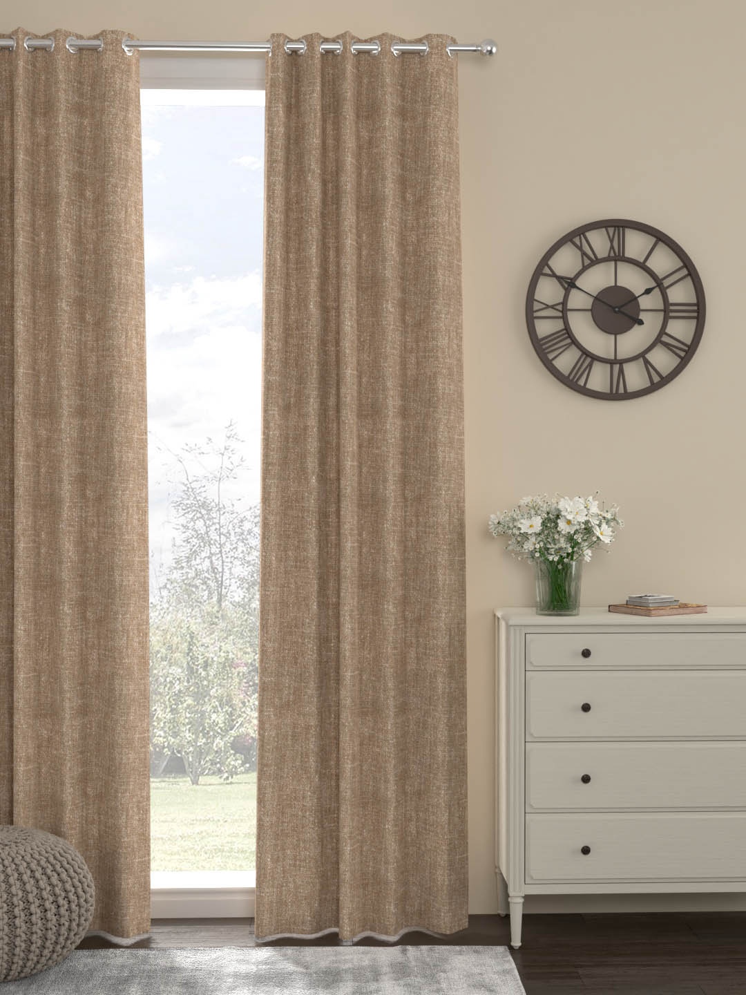 

ROSARA HOME Beige Single Door Curtain