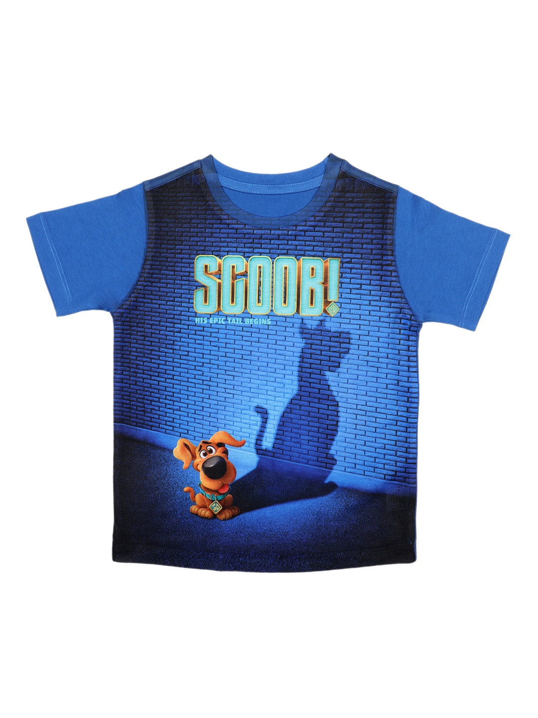 Scooby-Doo Boys Blue Printed Round Neck T-shirt