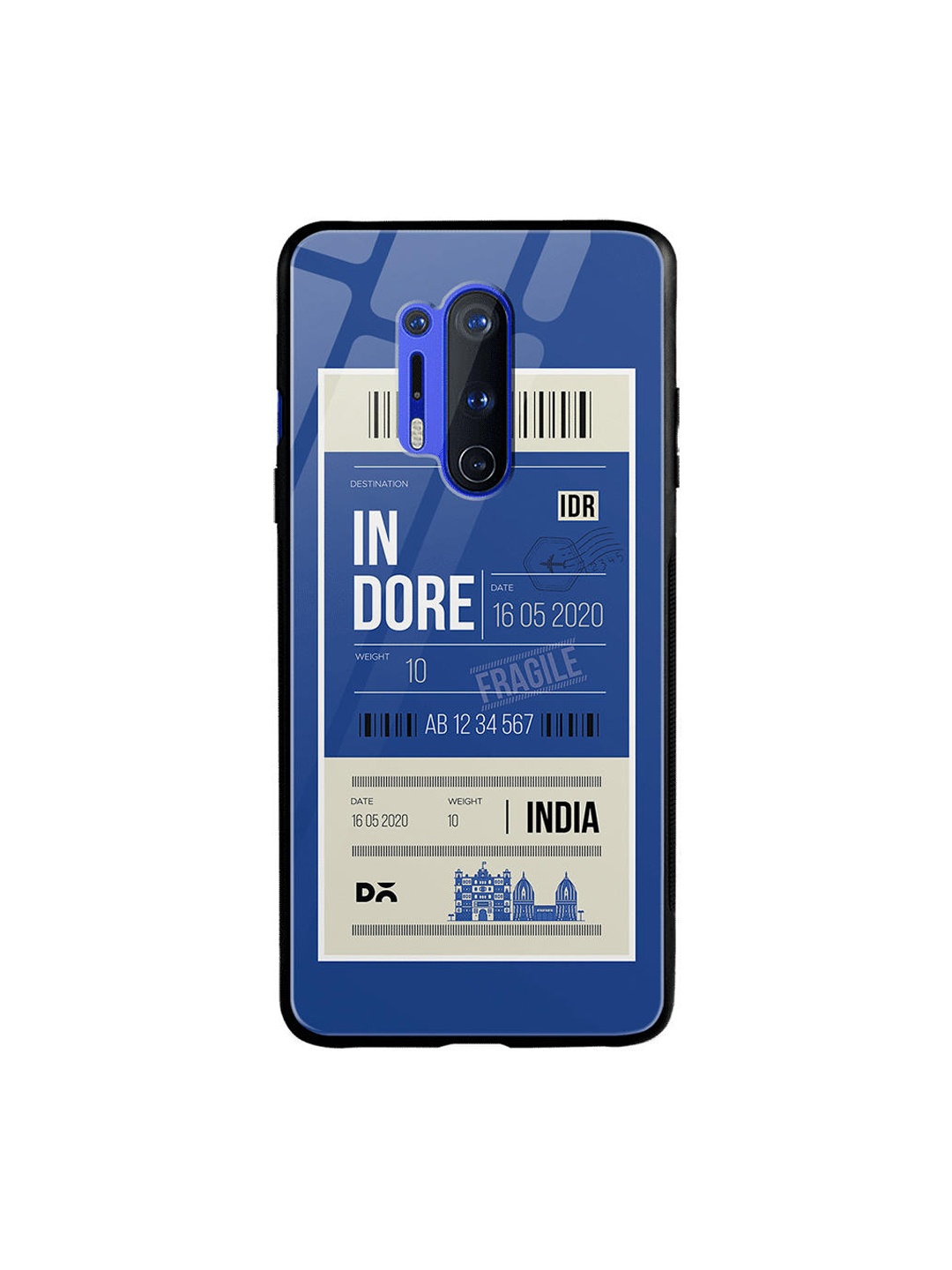 

DailyObjects Blue & White Indore City Tag OnePlus 8 Pro Glass Case