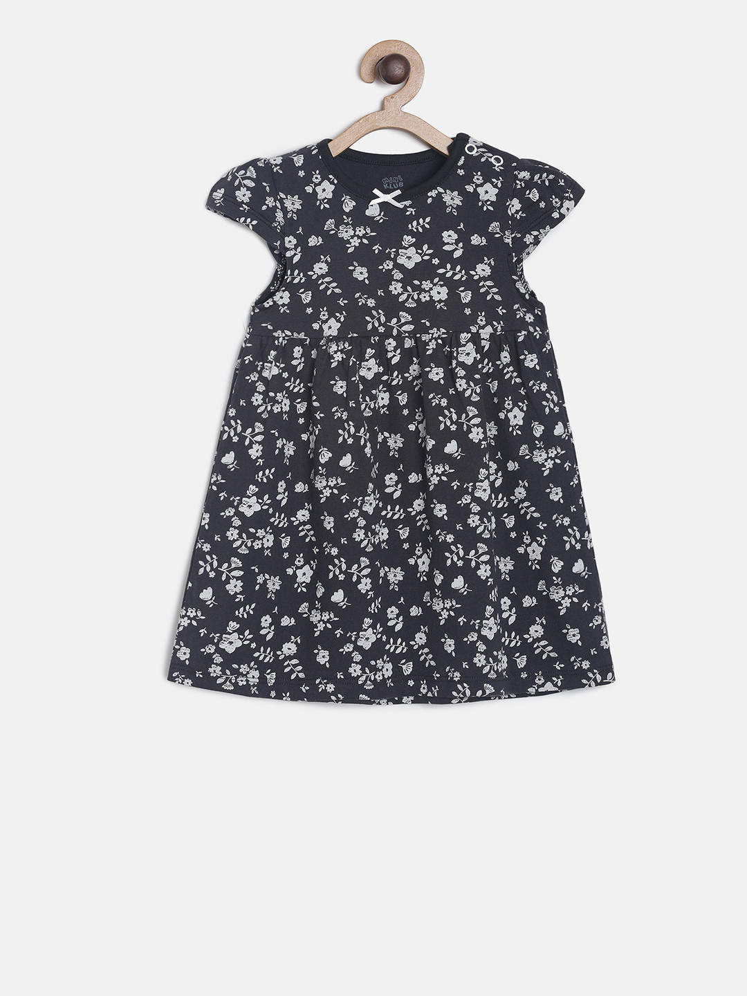 

MINI KLUB Girls Black Printed A-Line Dress