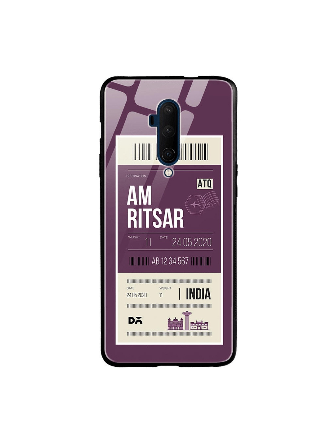 

DailyObjects Purple & White Amritsar City Tag OnePlus 7T Pro Glass Case