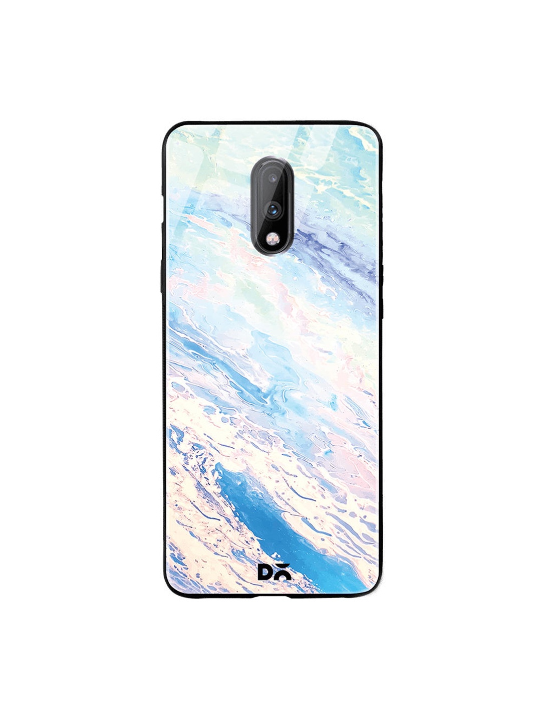 DailyObjects Blue & Pink Marble Sky OnePlus 7 Glass Case