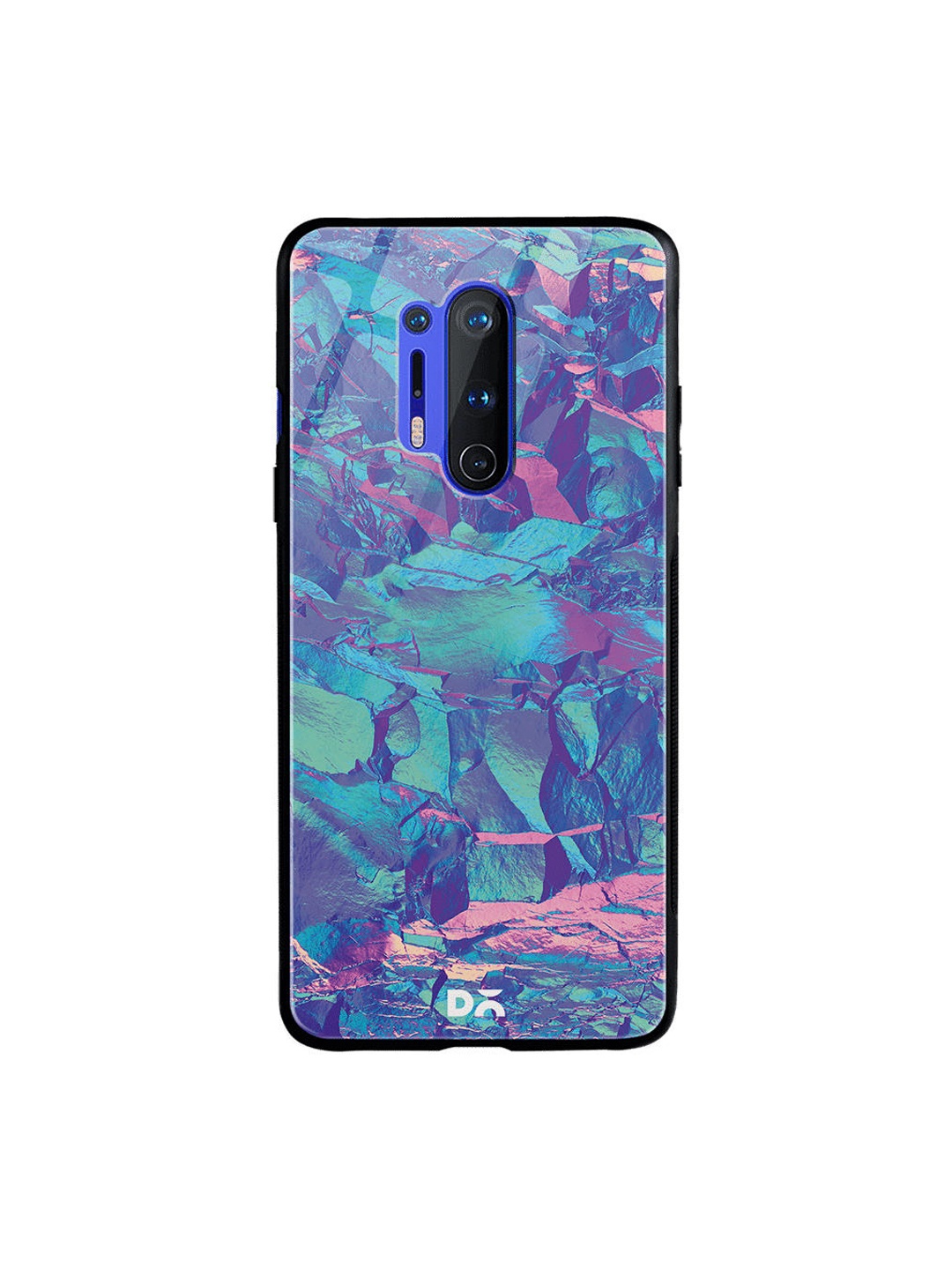 

DailyObjects Blue & Pink Frosted Holo Stone OnePlus 8 Pro Glass Case