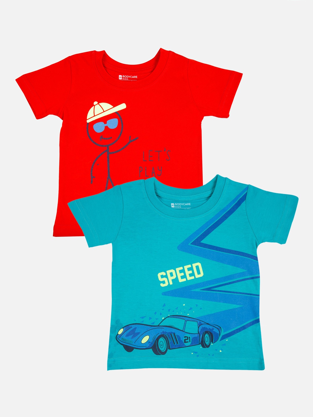 Bodycare First Pack Of 2 Printed T-shirts, Red