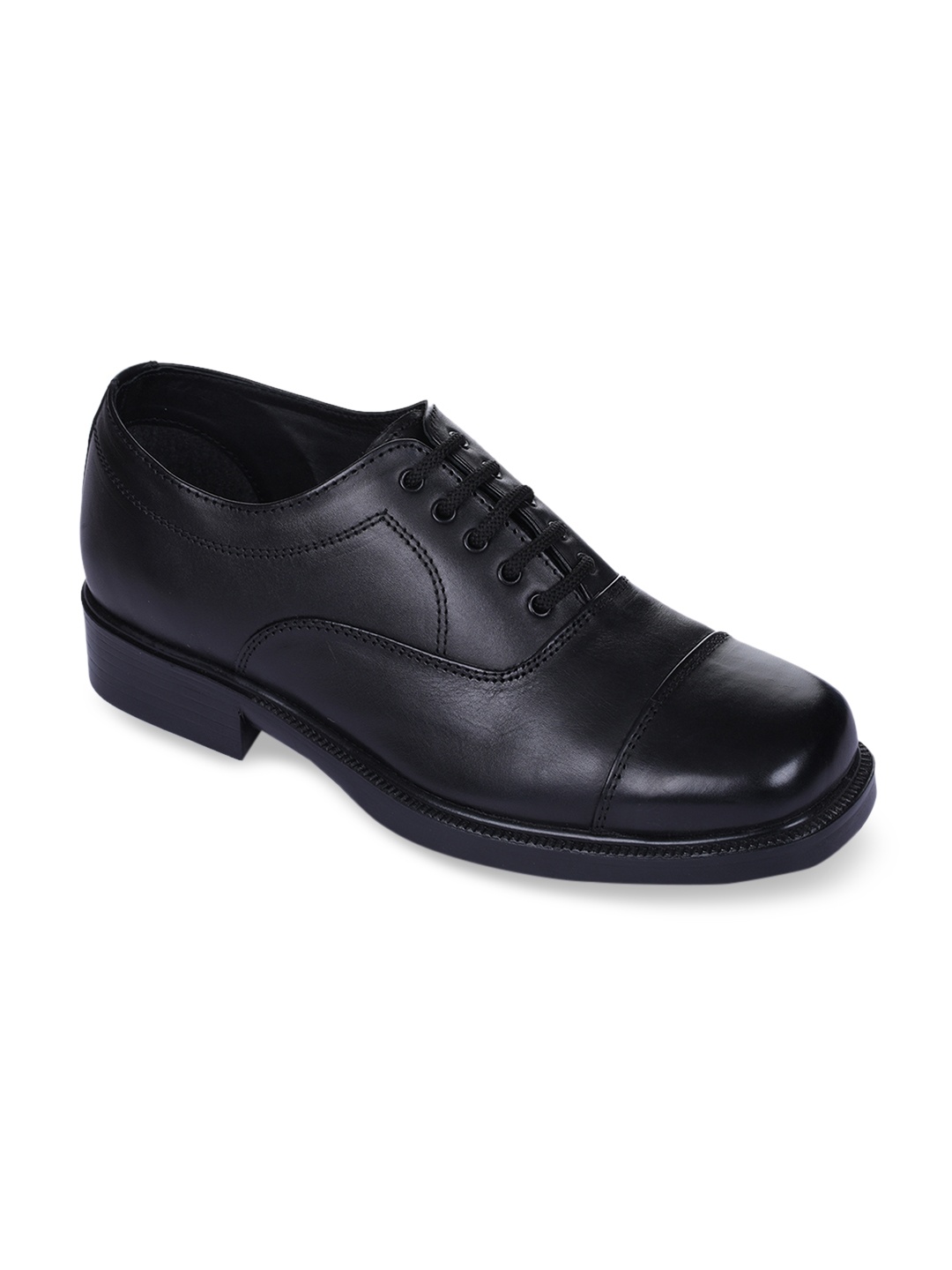 

Liberty Men Black Solid Leather Formal Oxfords