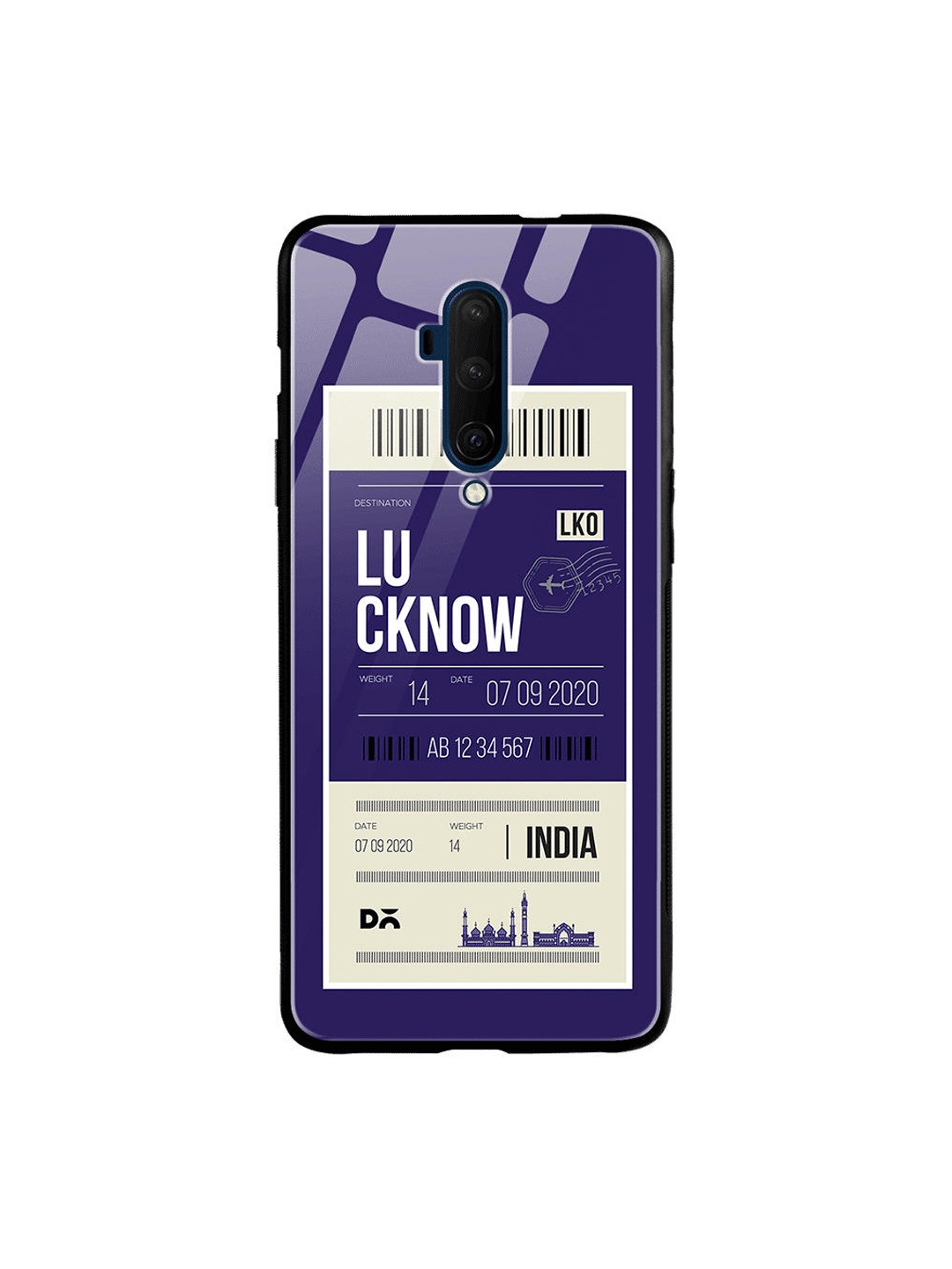 

DailyObjects Navy Blue & White Lucknow City Tag OnePlus 7T Pro Glass Case