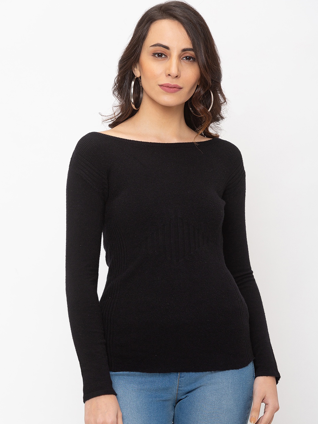 

Globus Women Black Self Design Top