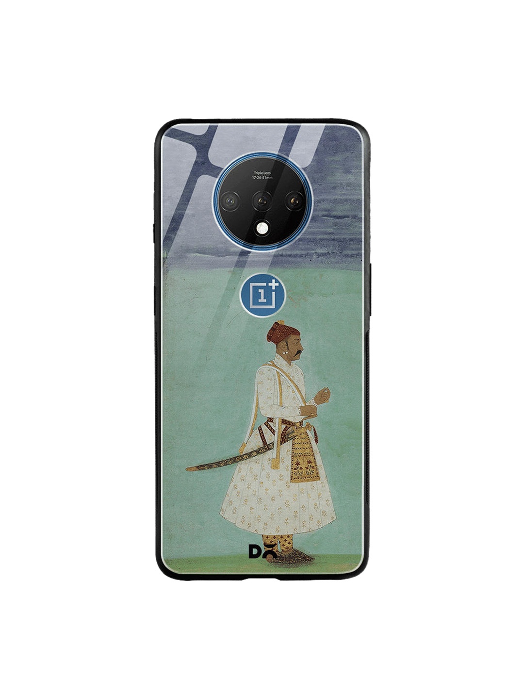 

DailyObjects Green & Off-White Rajput Warrior OnePlus 7T Full Glass Case
