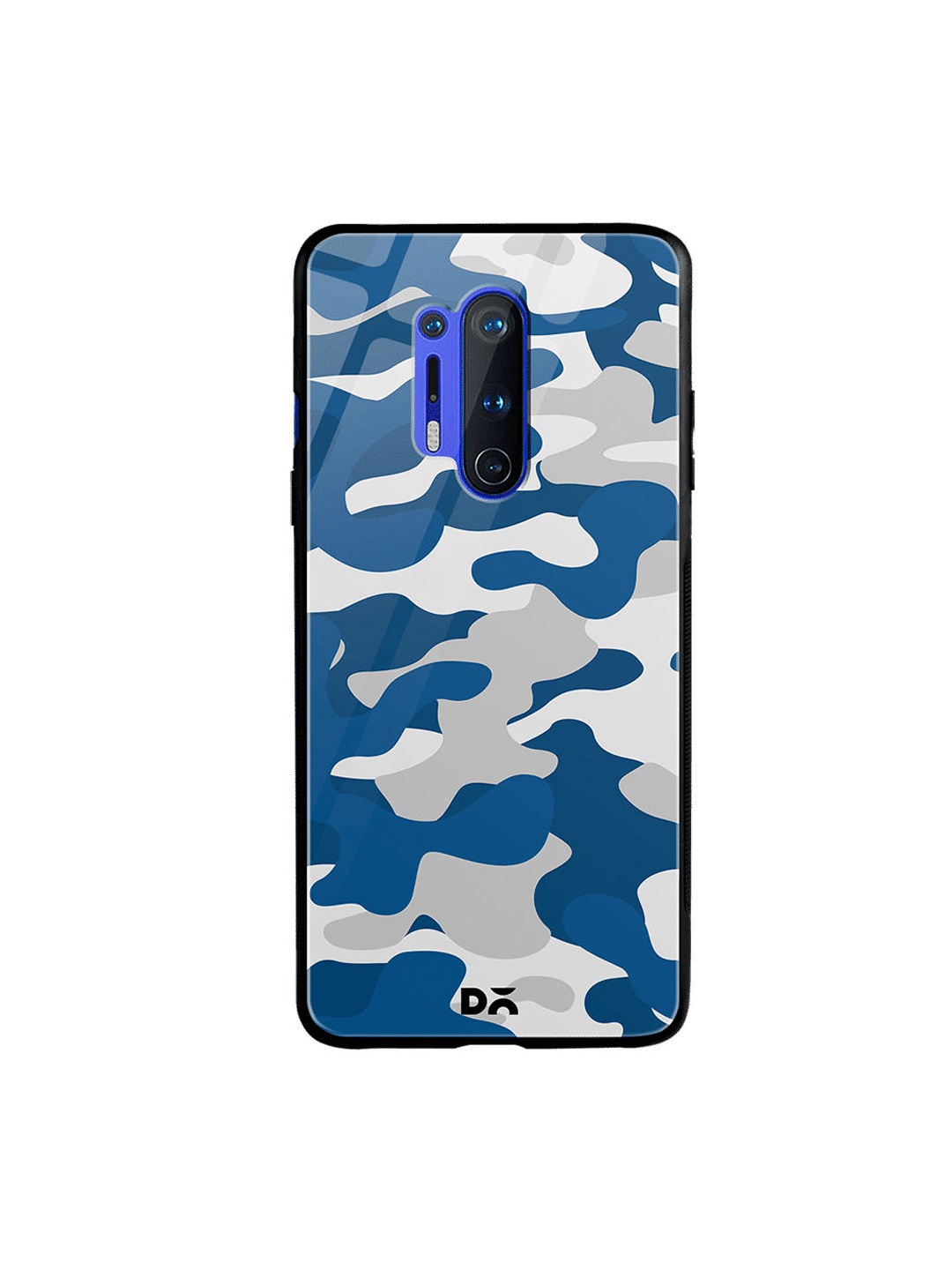 DailyObjects Blue & Grey Camouflage OnePlus 8 Pro Glass Cover