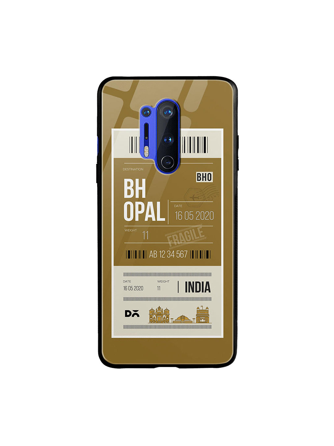 

DailyObjects Brown & White Bhopal City Tag OnePlus 8 Pro Glass Case