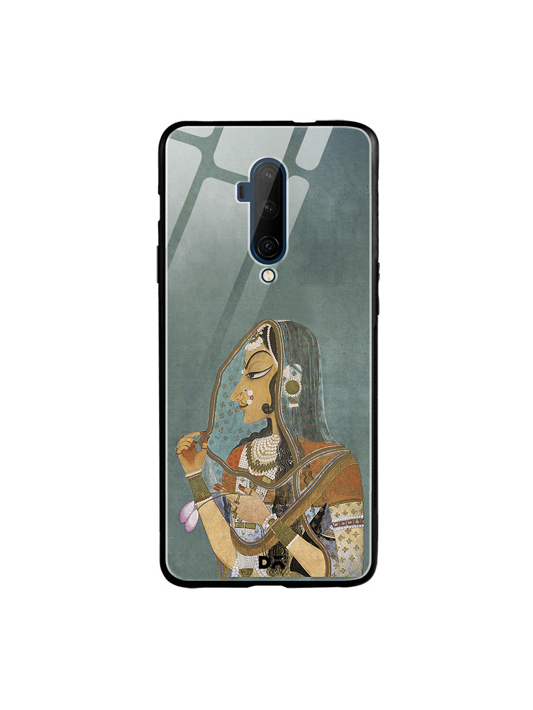 

DailyObjects Charcoal Grey & Beige Veiled Woman OnePlus 7T Pro Glass Mobile Case