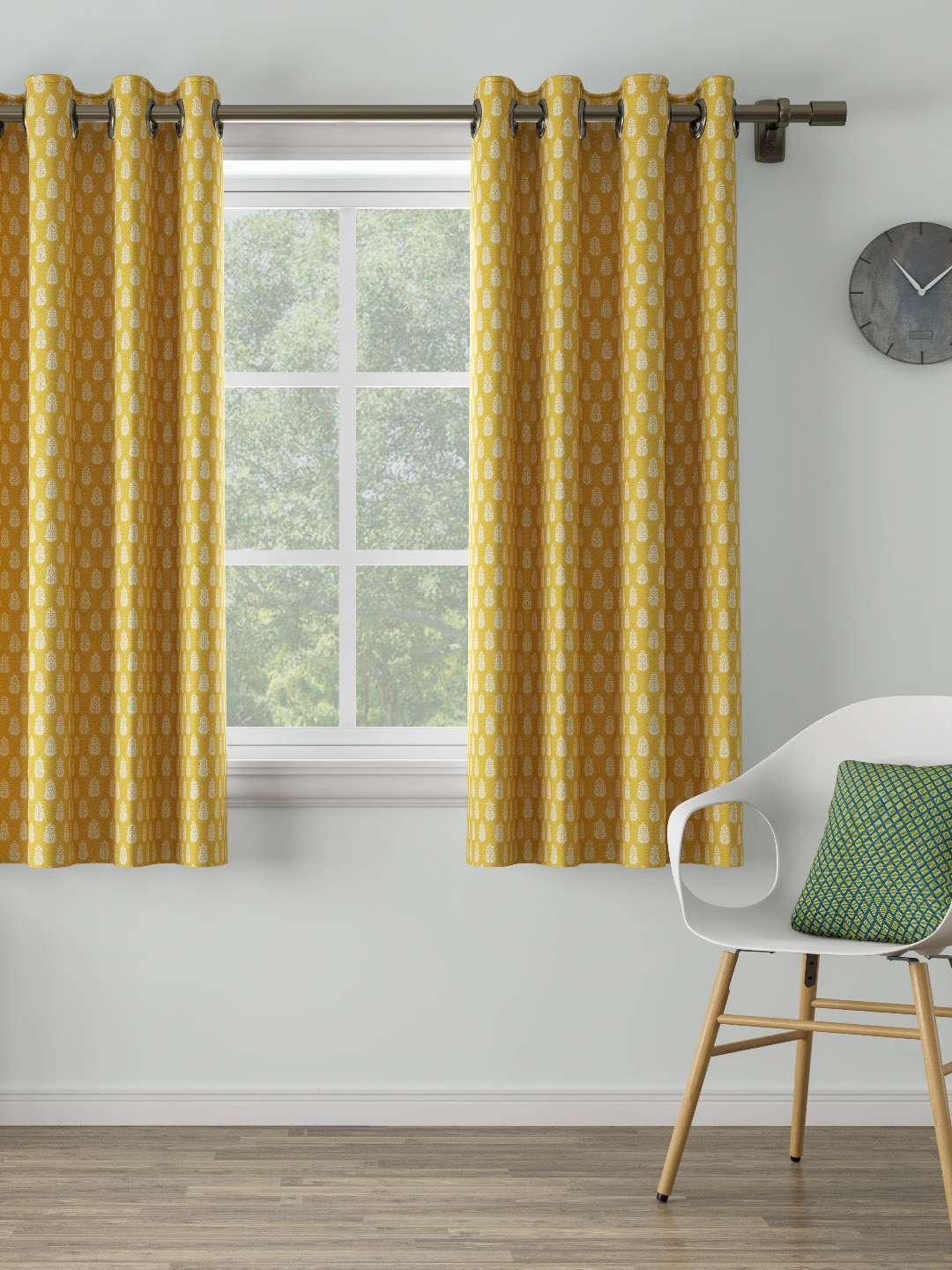 DDecor Yellow Single Window Curtain