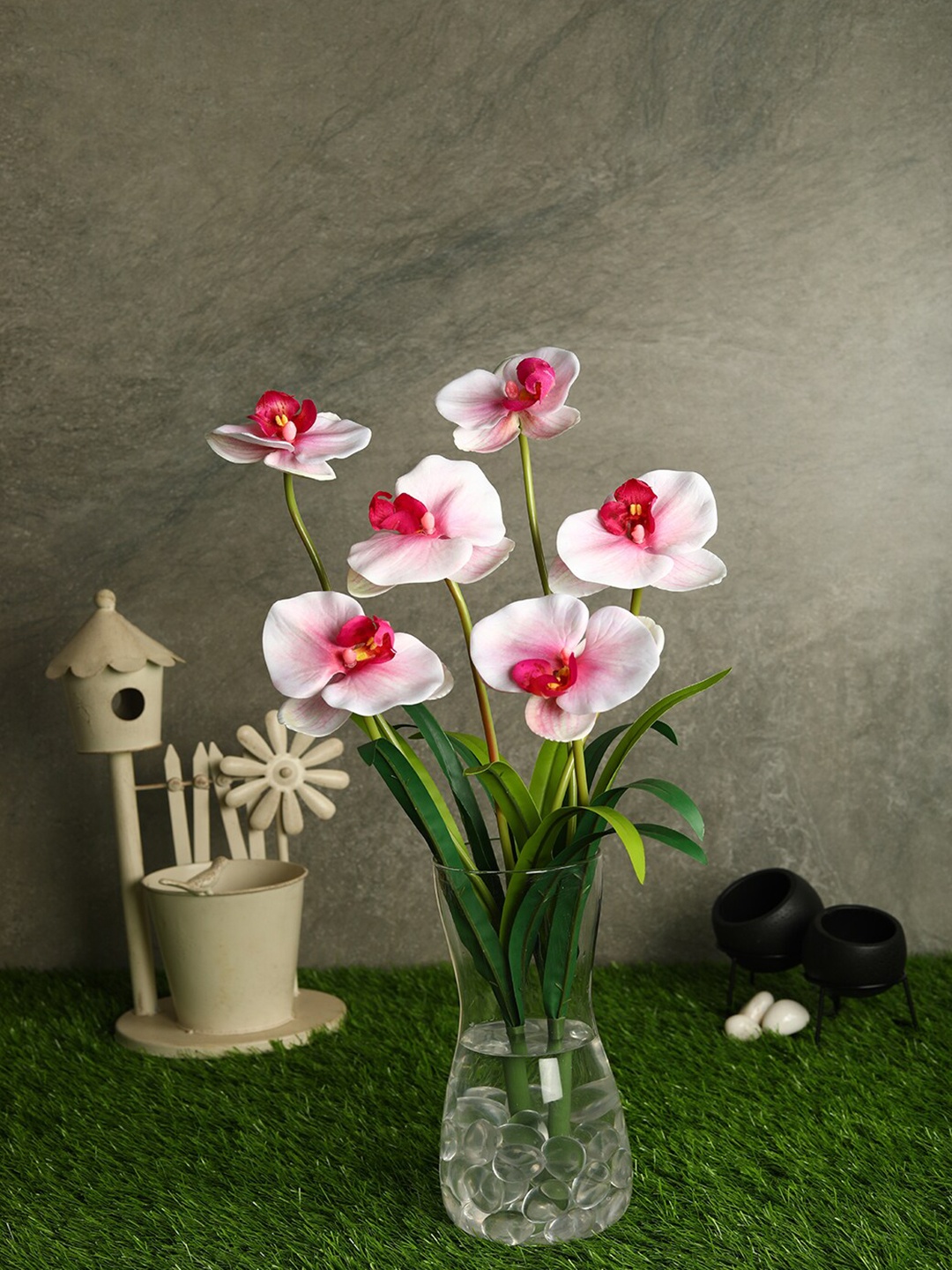

PolliNation Pink & Green Stunning Artificial Orchid Flower Bunch