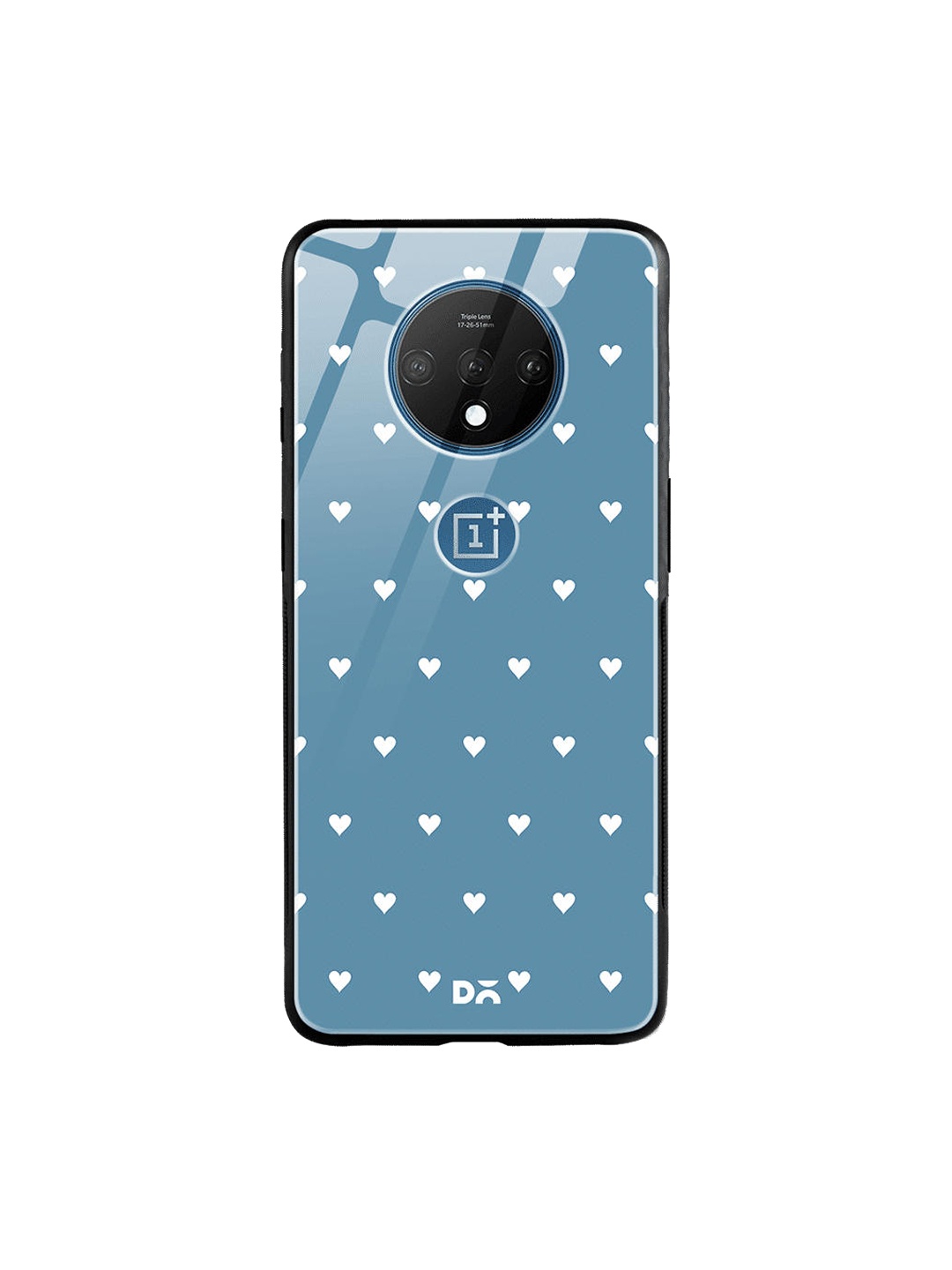 

DailyObjects Blue & White Blueberry Hearts OnePlus 7T Glass Cover
