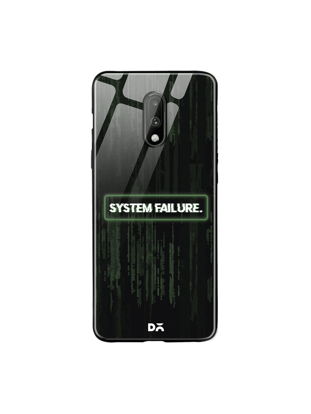 DailyObjects Black & White System Failure OnePlus 7 Glass Cover