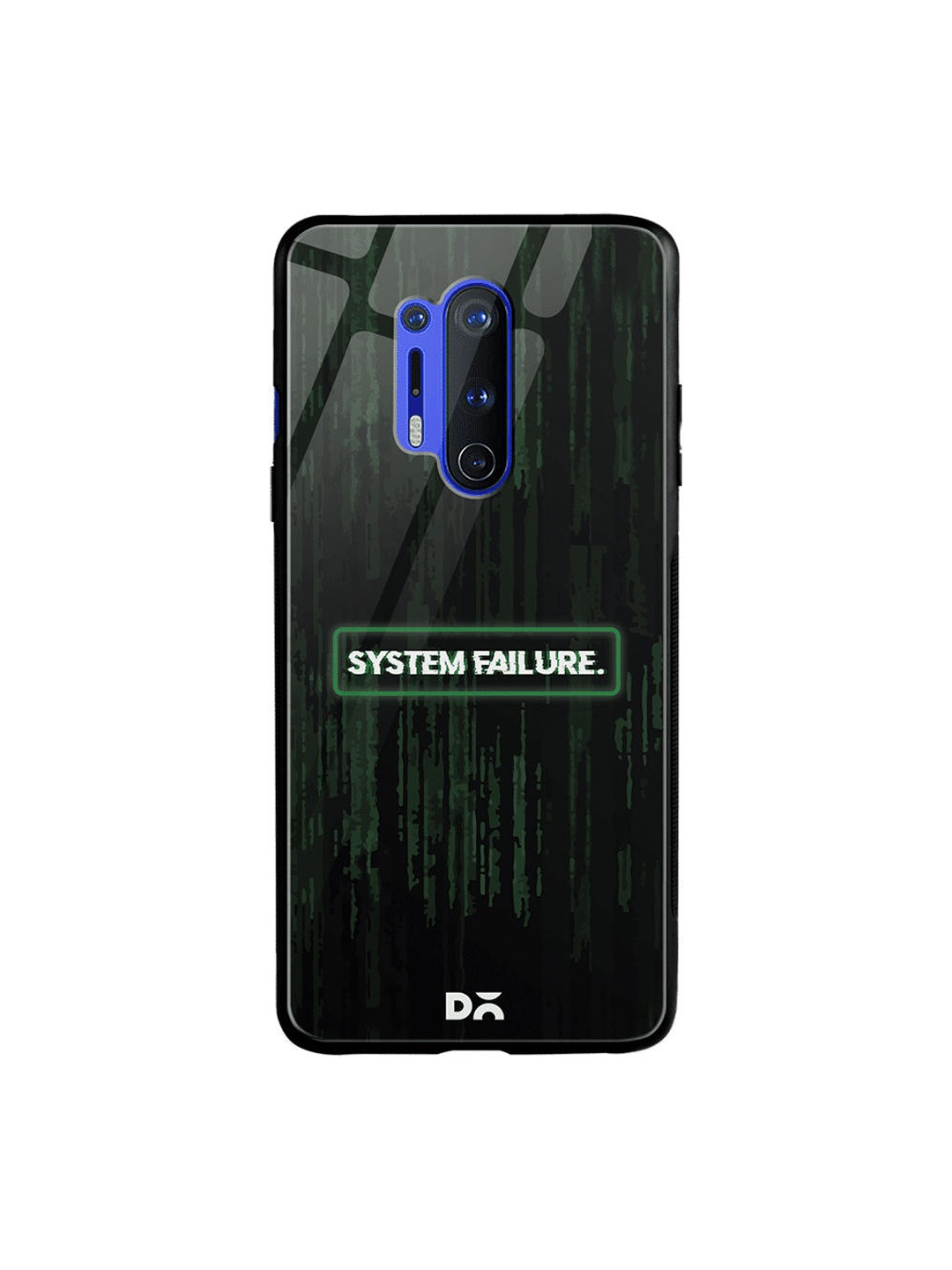 DailyObjects Black & White System Failure OnePlus 8 Pro Glass Case