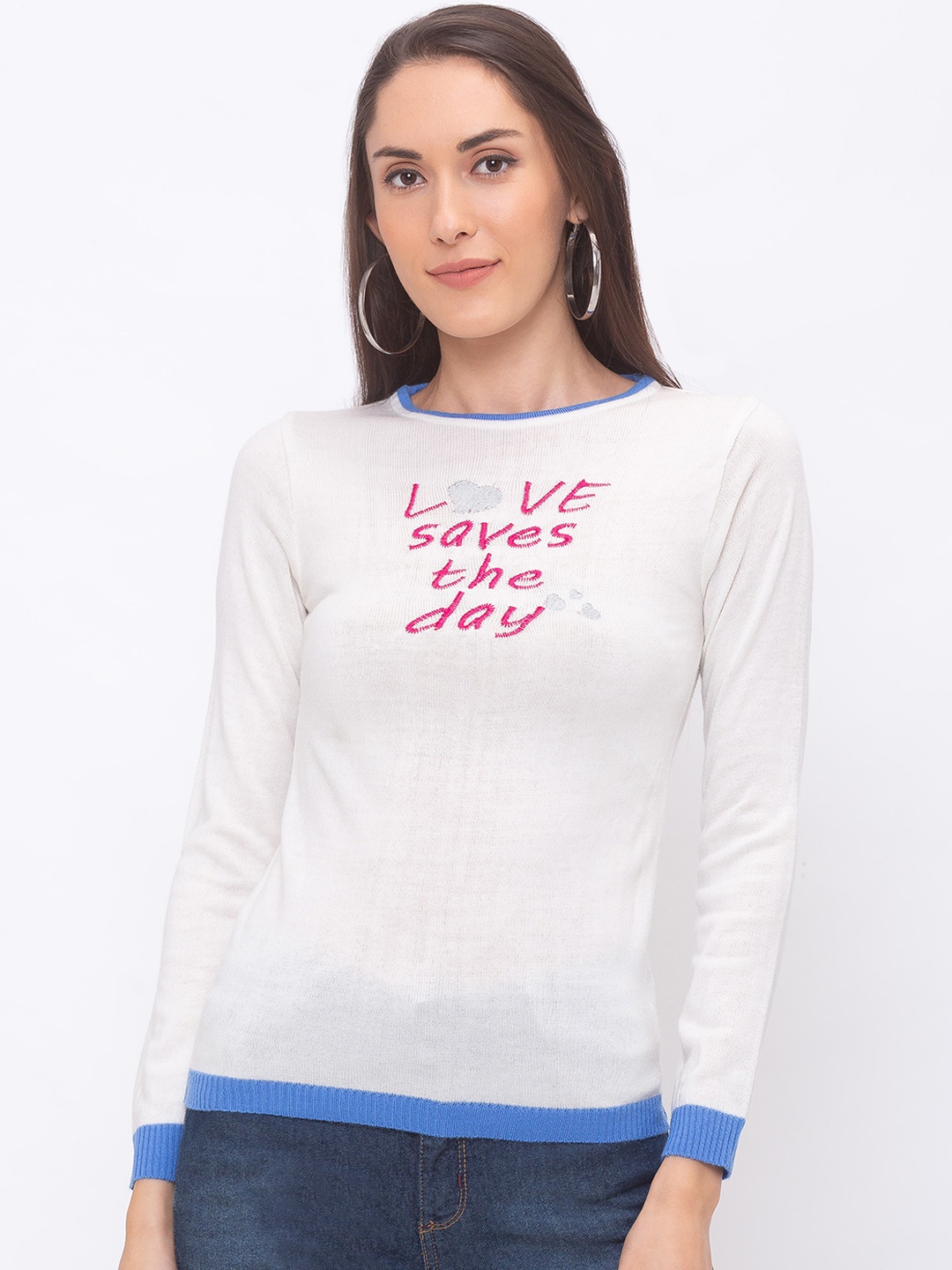 

Globus Women Off-White Printed Pure Cotton Top