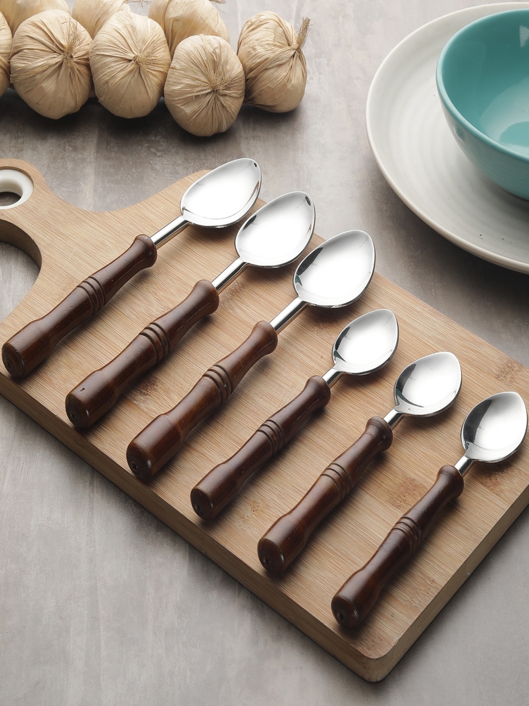 

VarEesha Brown Solid Stainless Steel 12-Pieces Hand-Made Spoons Set