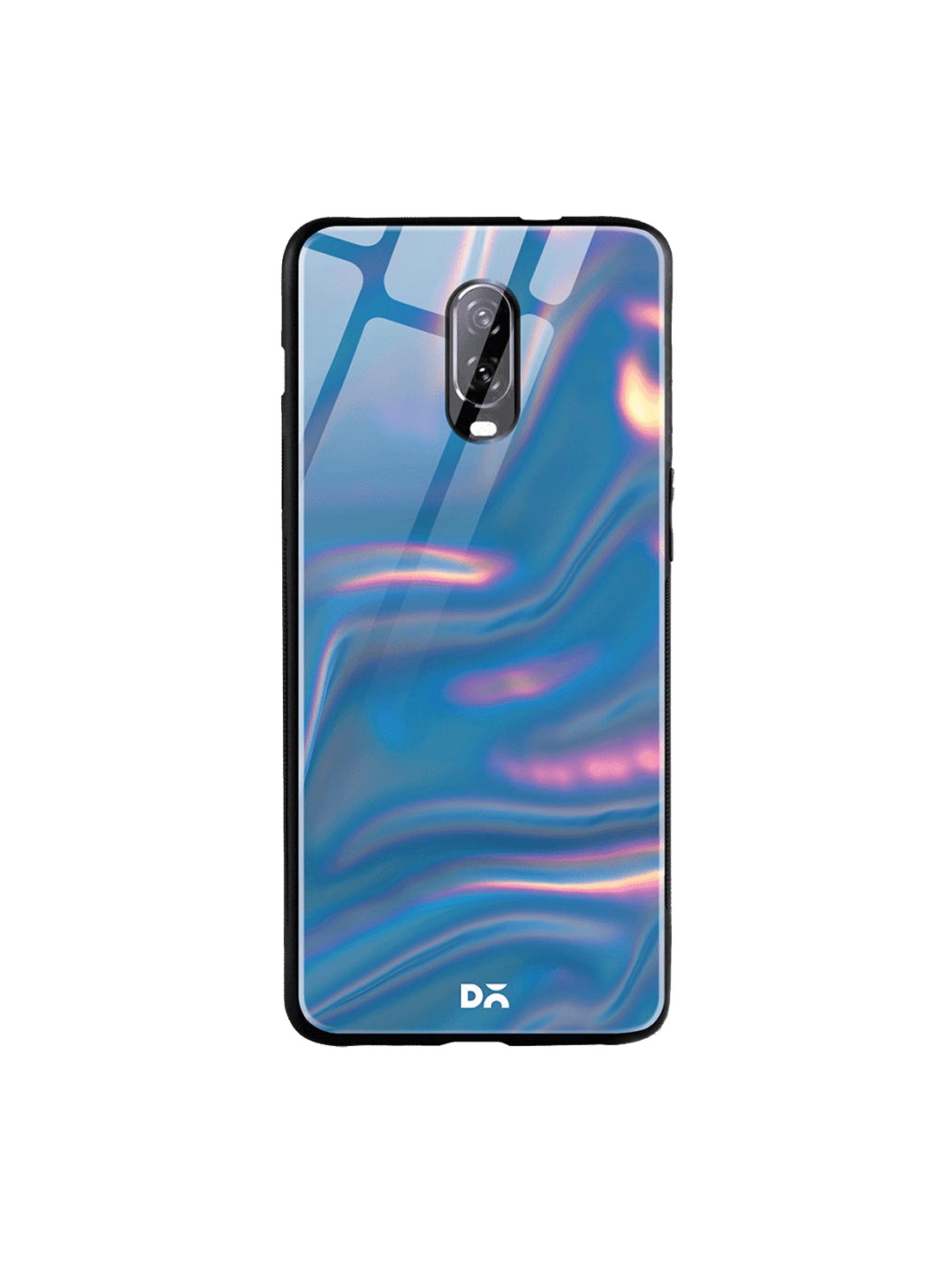 

DailyObjects Blue & Pink Holo Satin OnePlus 7 Glass Case, Multi