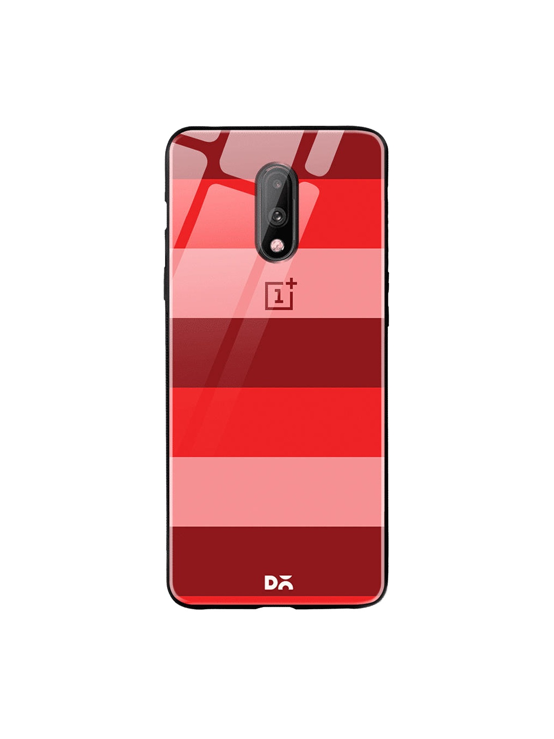 

DailyObjects Pink & Red Berry Lines OnePlus 7 Glass Case