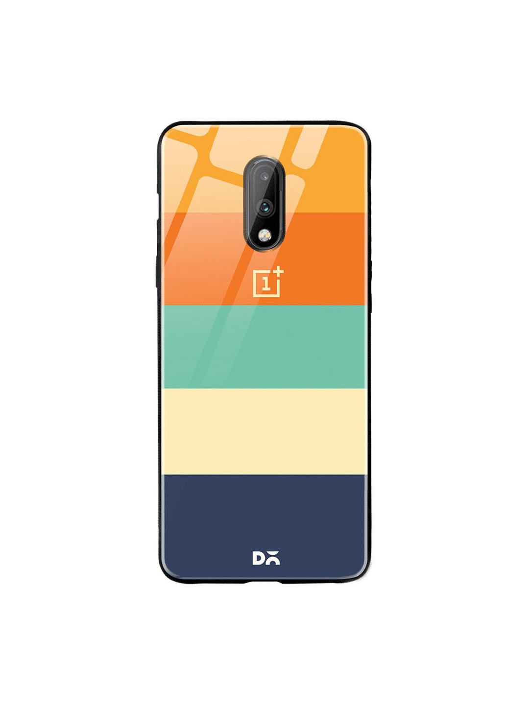 

DailyObjects Orange & Blue Striped Quin OnePlus 7 Glass Case