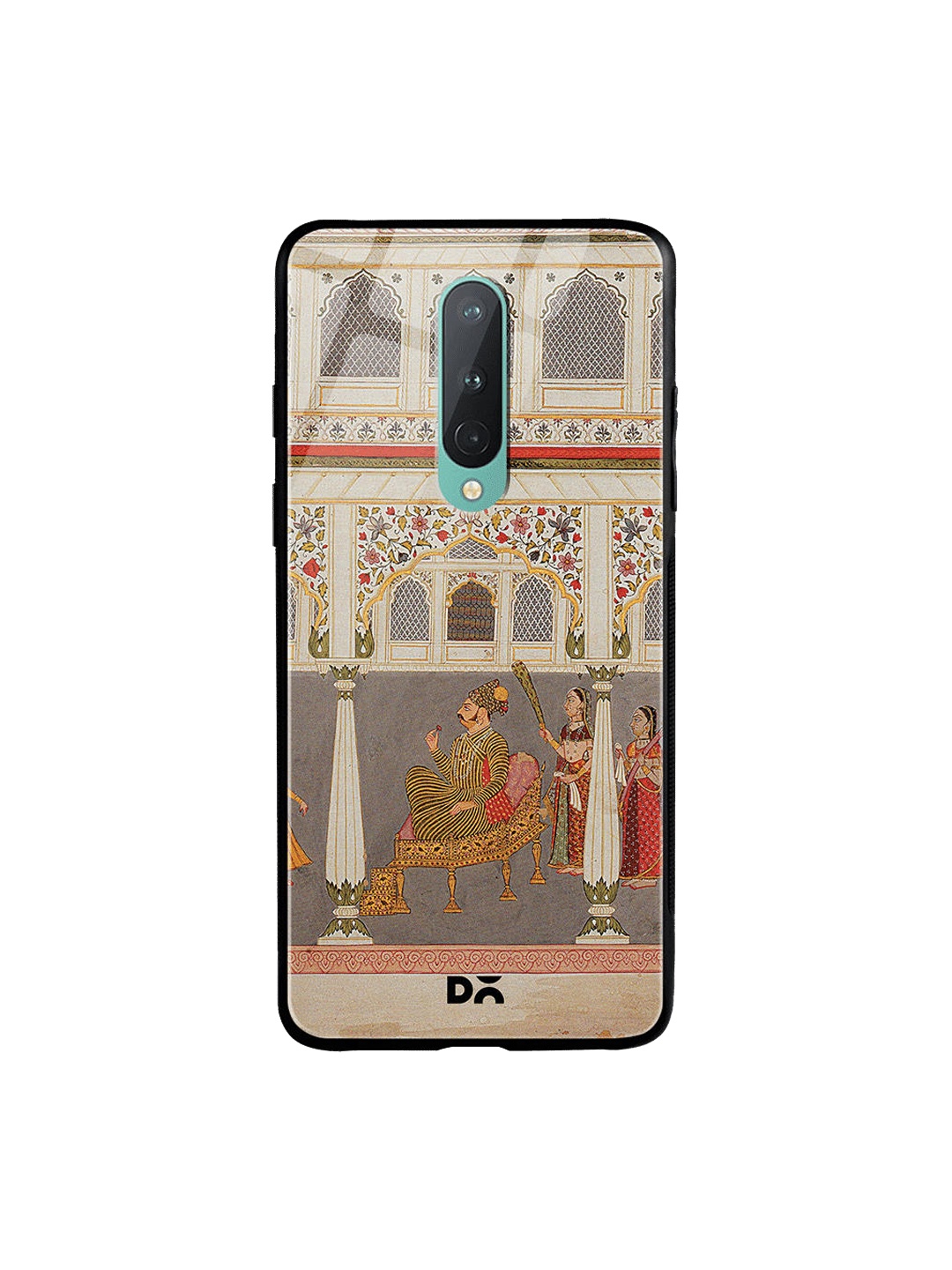 

DailyObjects Grey & Off-White Durbar OnePlus 8 Glass Case