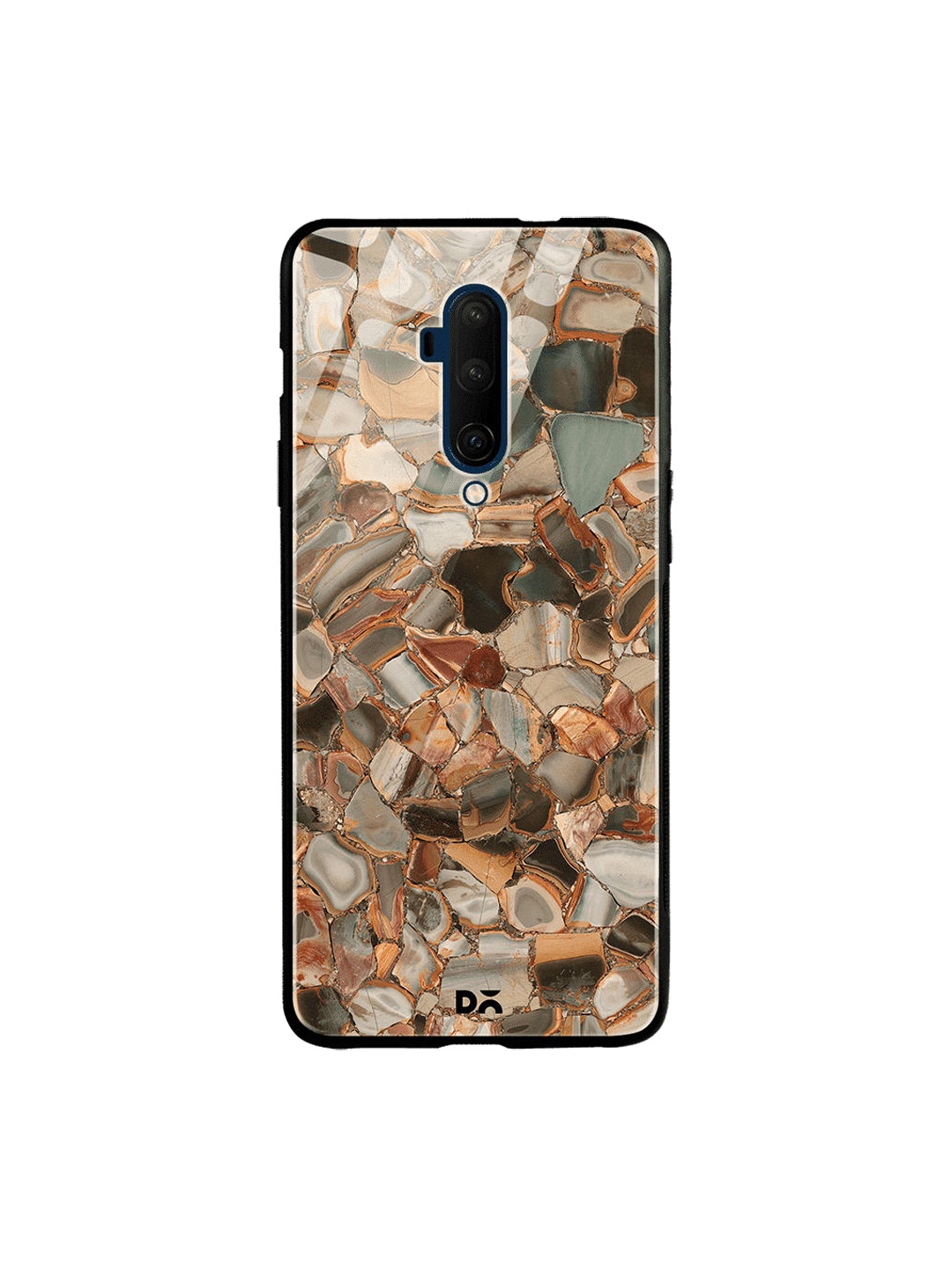 

DailyObjects Brown & Grey Marble Mosaic OnePlus 7 Pro Glass Case