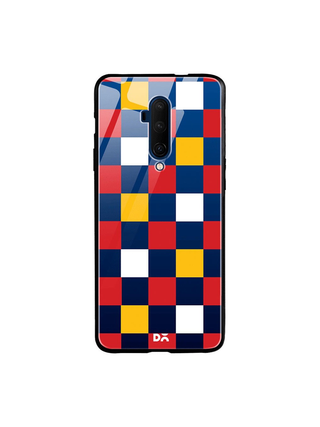 

DailyObjects Red & Blue Quartet Checks 3 OnePlus 7T Pro Glass Case