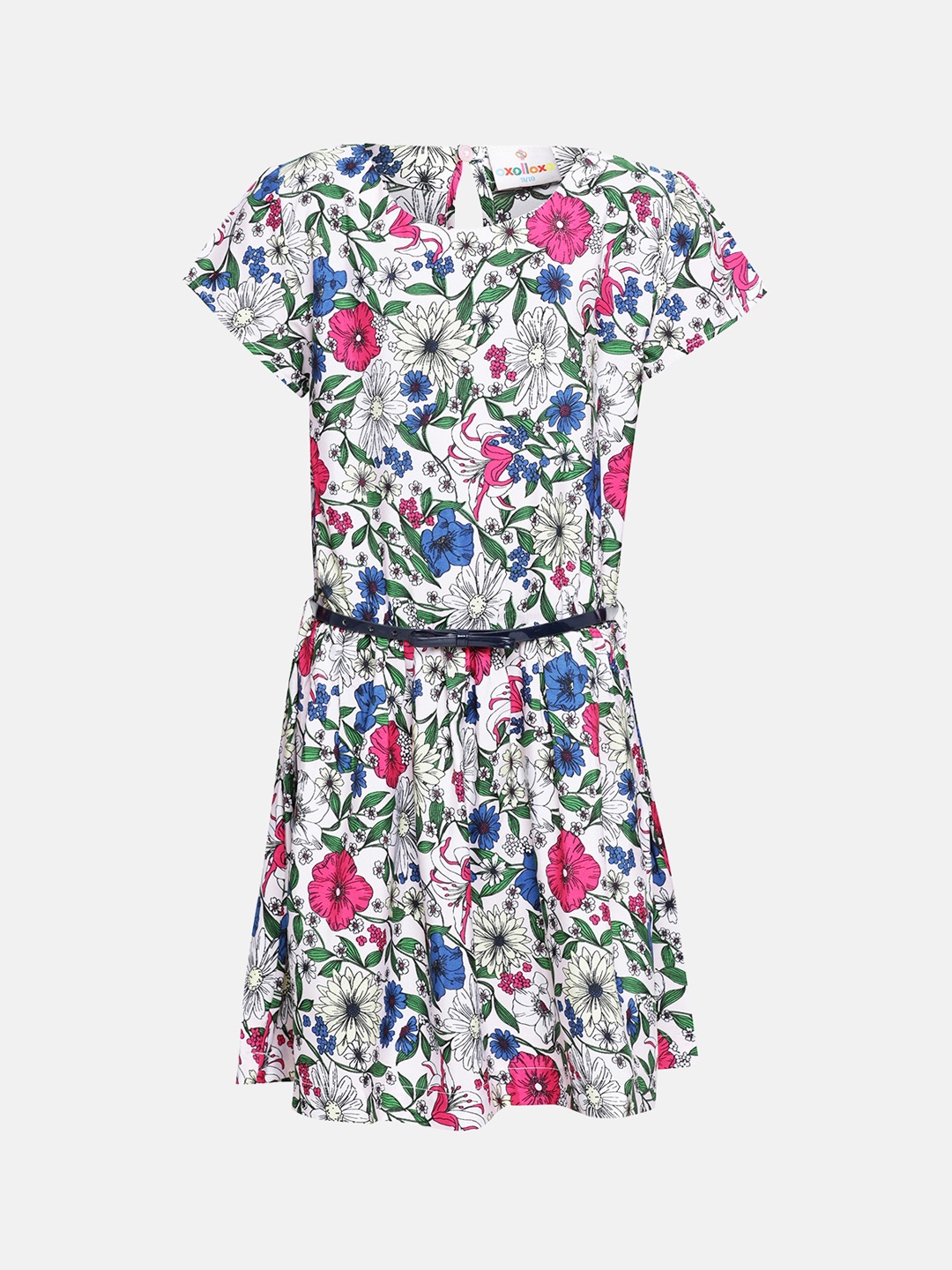 

Oxolloxo Girls Multicoloured Printed Fit and Flare Dress, Multi