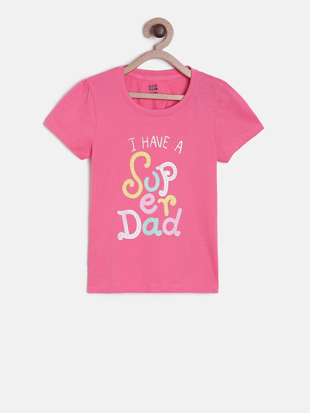 

MINI KLUB Girls Pink Printed Pure Cotton Top