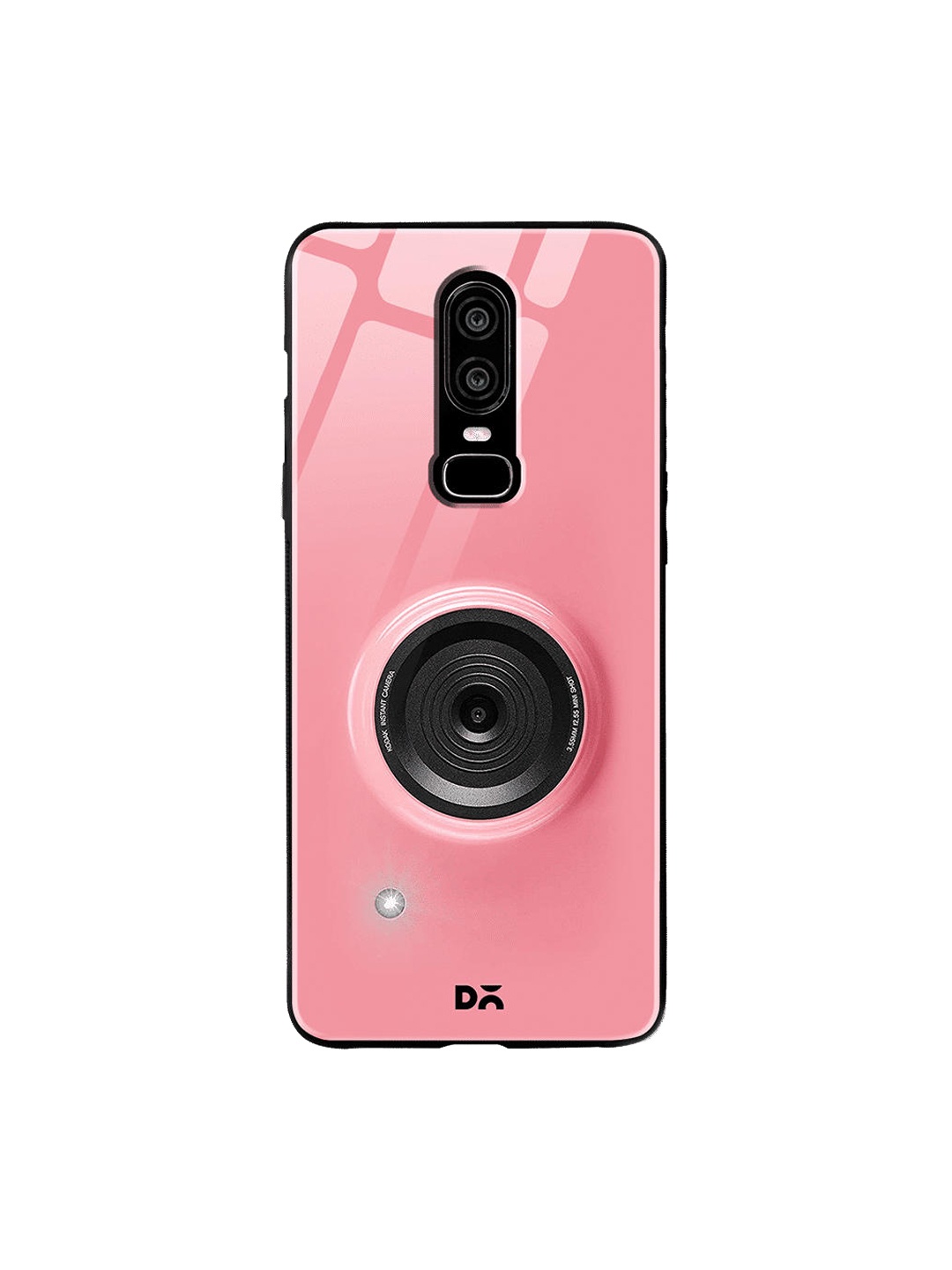 

DailyObjects Pink & Black Kodak Camera OnePlus 6 Glass Case