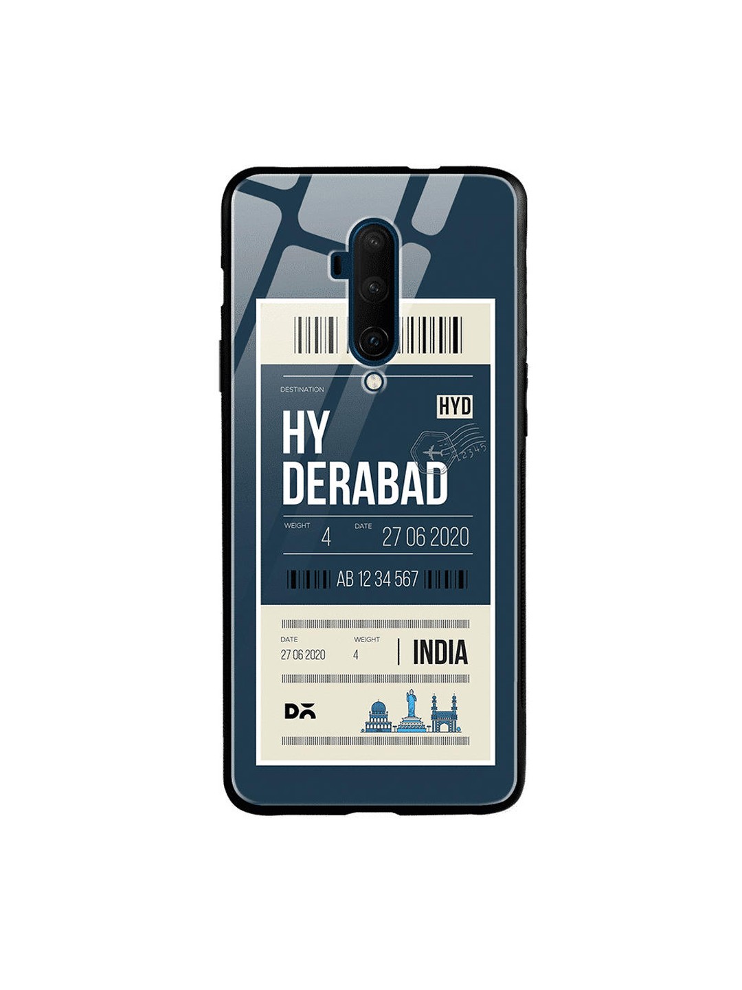 

DailyObjects Blue & White Hyderabad City Tag OnePlus 7 Pro Glass Case